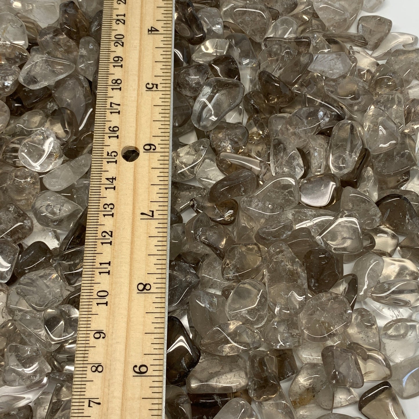 2.2 lbs, 0.5"-1.1", Smoky Quartz Gravel Tumbled Crystal Stones from Brazil