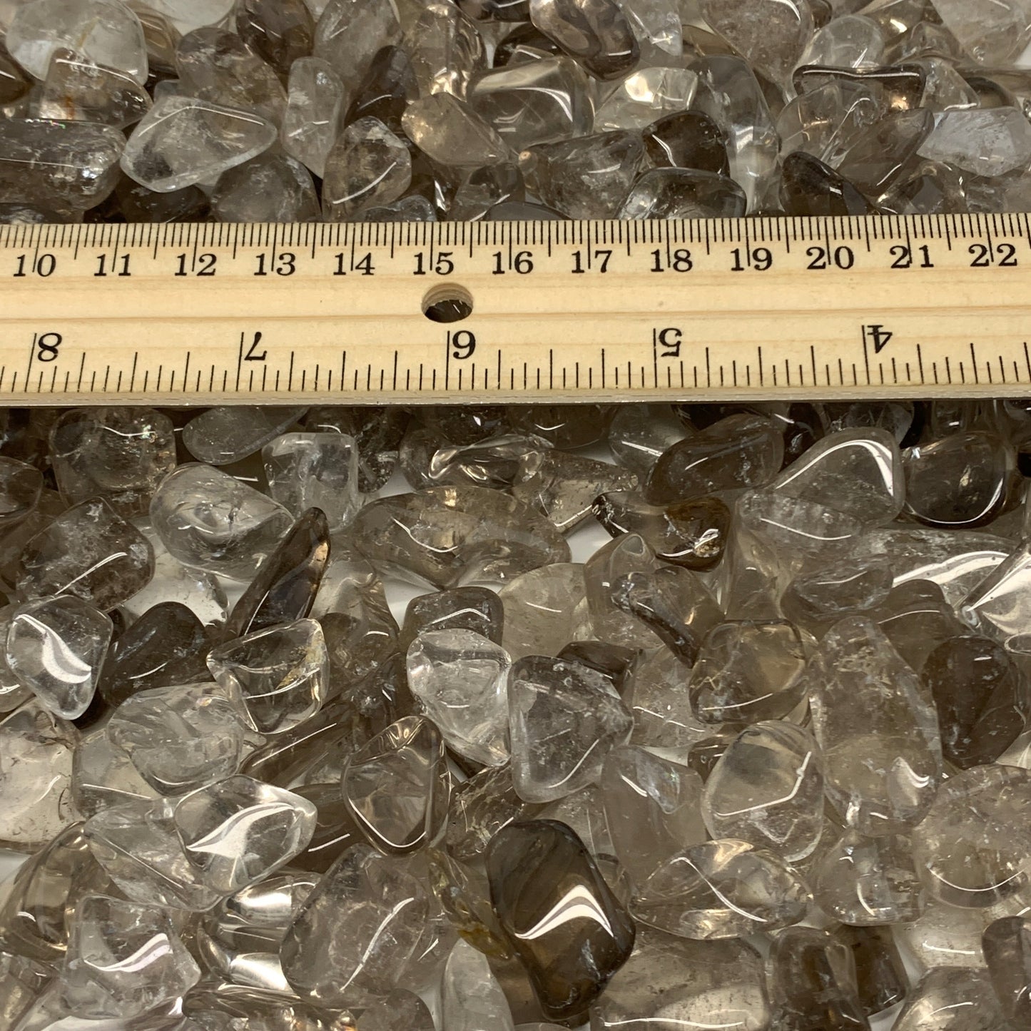 2.2 lbs, 0.5"-1.1", Smoky Quartz Gravel Tumbled Crystal Stones from Brazil