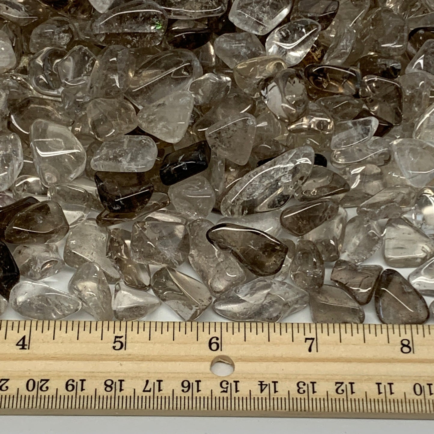 2.2 lbs, 0.5"-1.1", Smoky Quartz Gravel Tumbled Crystal Stones from Brazil