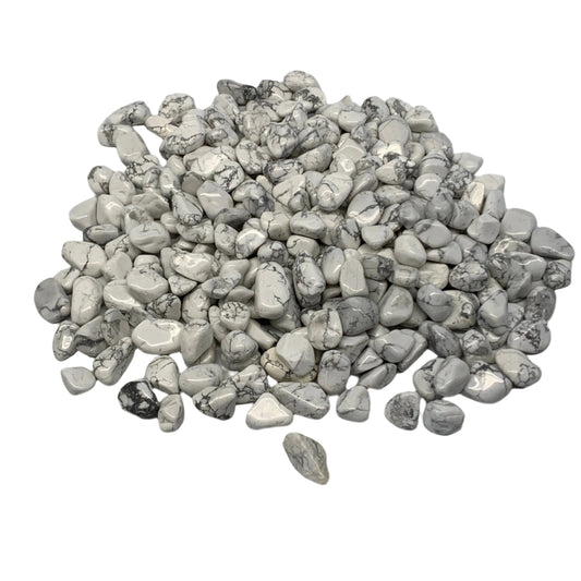 2.2 lbs, 0.5"-1", Howlite Gravel Tumbled Crystal Stones