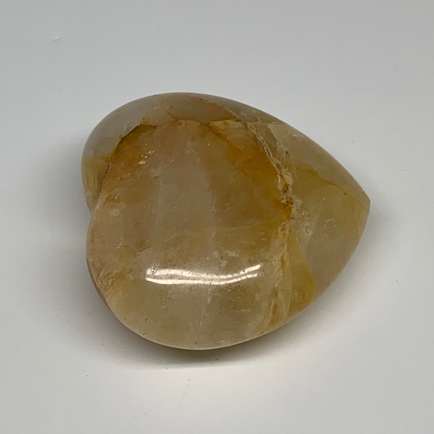 290.2g, 3"x3.2"x1.4" Yellow Healing Quartz Heart Crystal @Madagascar, B30549