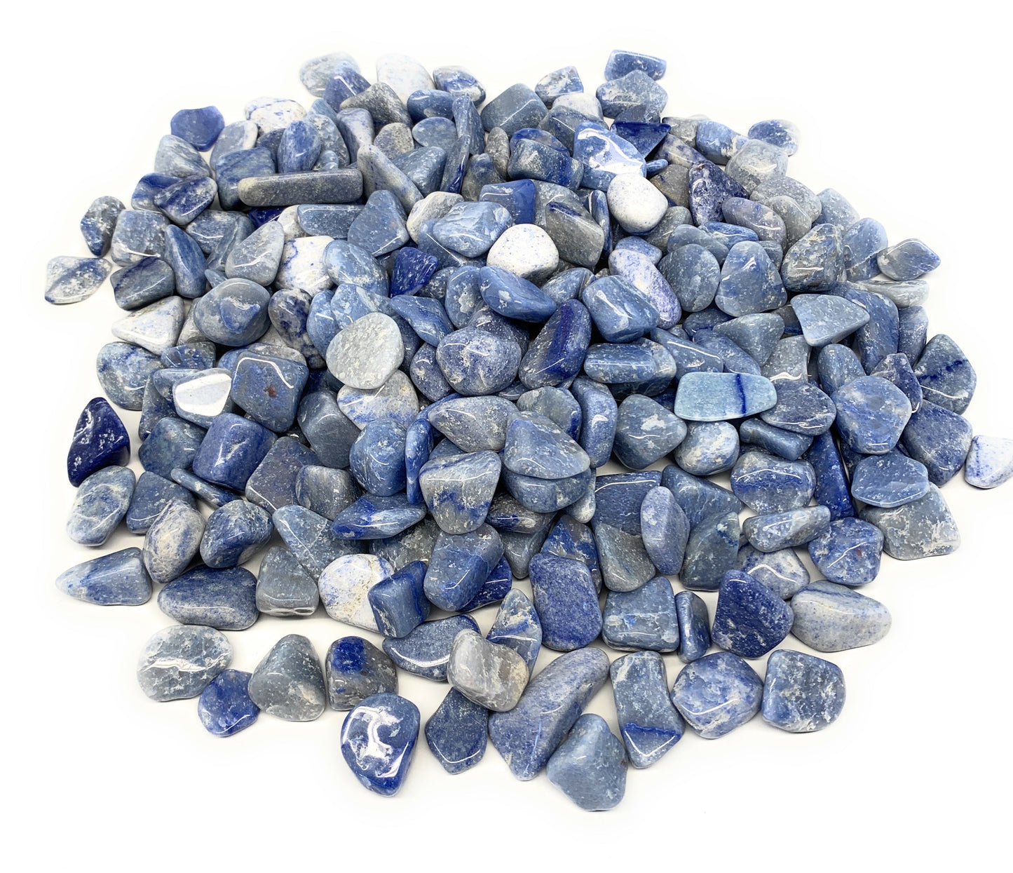 2.2 lbs, 0.5"-1.2", Small Blue Aventurine Gravel, Chips, Tumbled Crystal Stones,