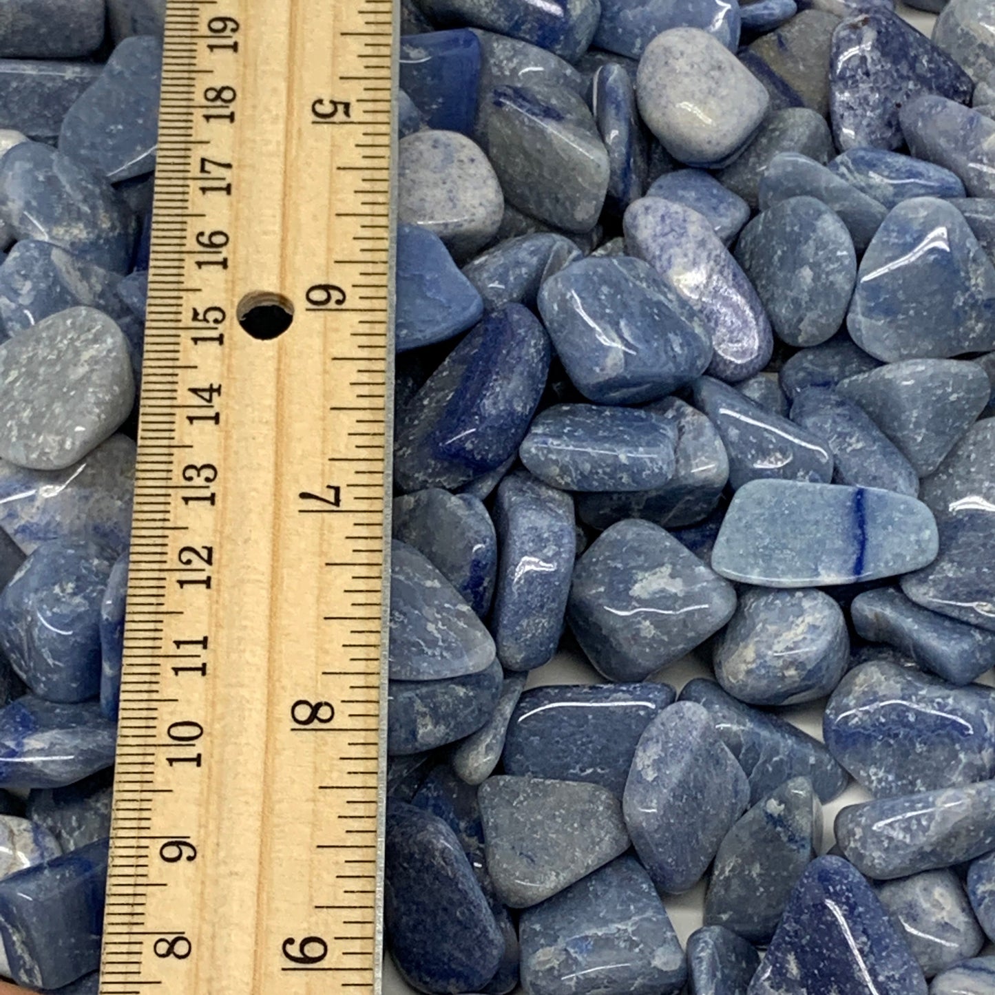 2.2 lbs, 0.5"-1.2", Small Blue Aventurine Gravel, Chips, Tumbled Crystal Stones,