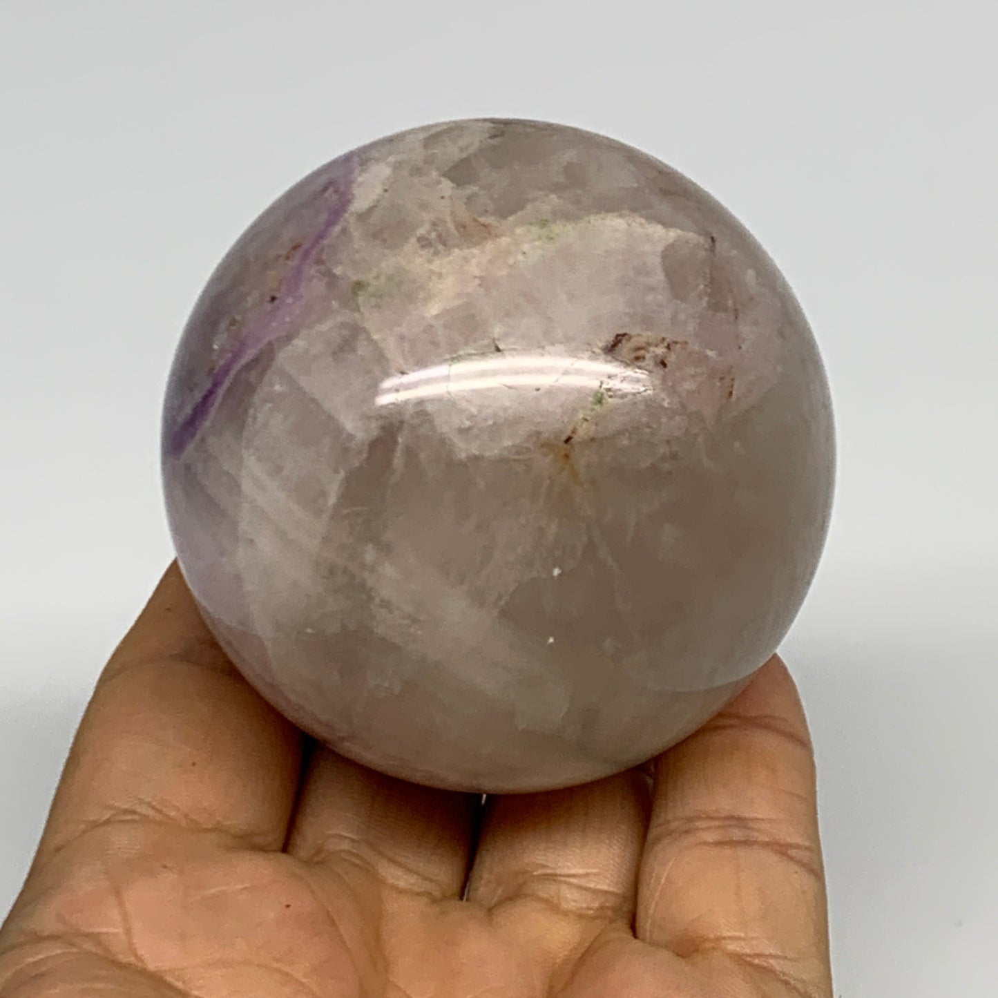 376.3g, 2.4"(61mm) Natural Fluorite Sphere Ball Gemstone Crystal, B29845