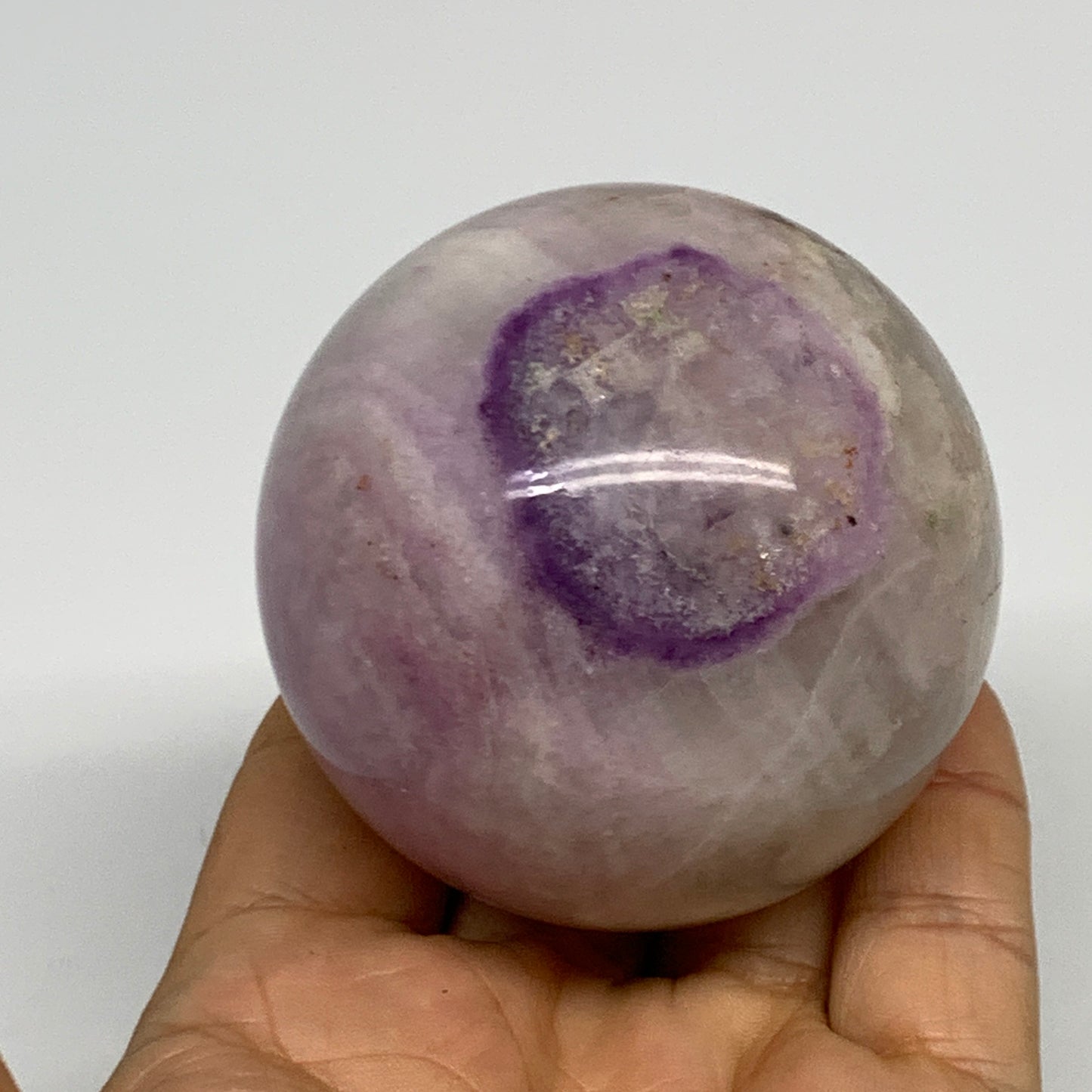 376.3g, 2.4"(61mm) Natural Fluorite Sphere Ball Gemstone Crystal, B29845