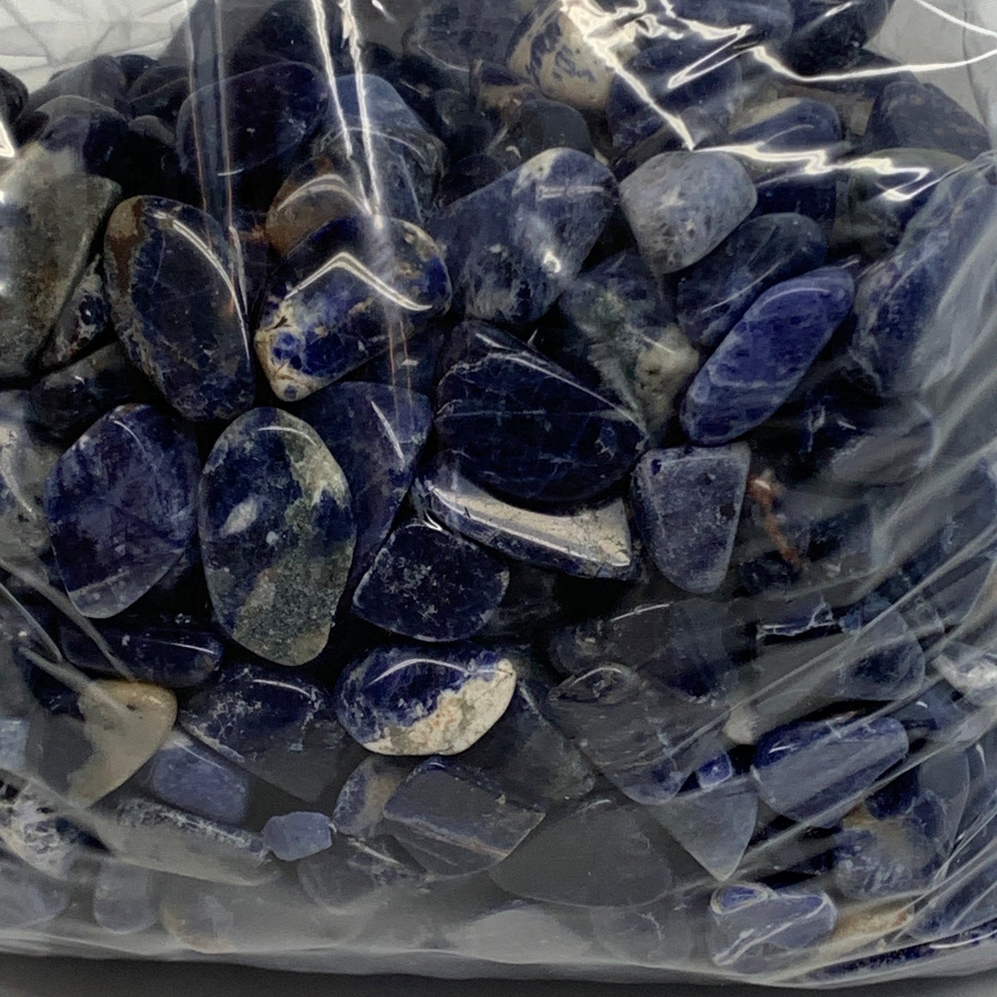 2.2 lbs, Small Sodalite Gravel, Chips, Tumbled Crystal Stones,