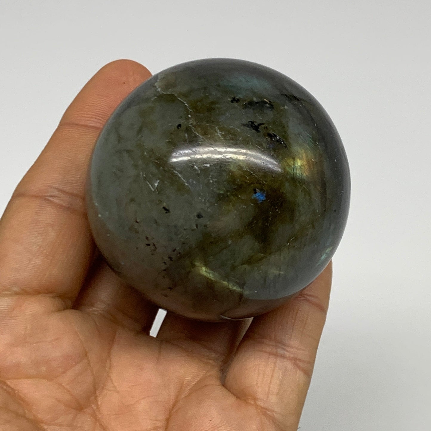 2.5 lbs (1133g), 2" - 2.2", 5pcs, Labradorite Spheres Gemstones, B29848