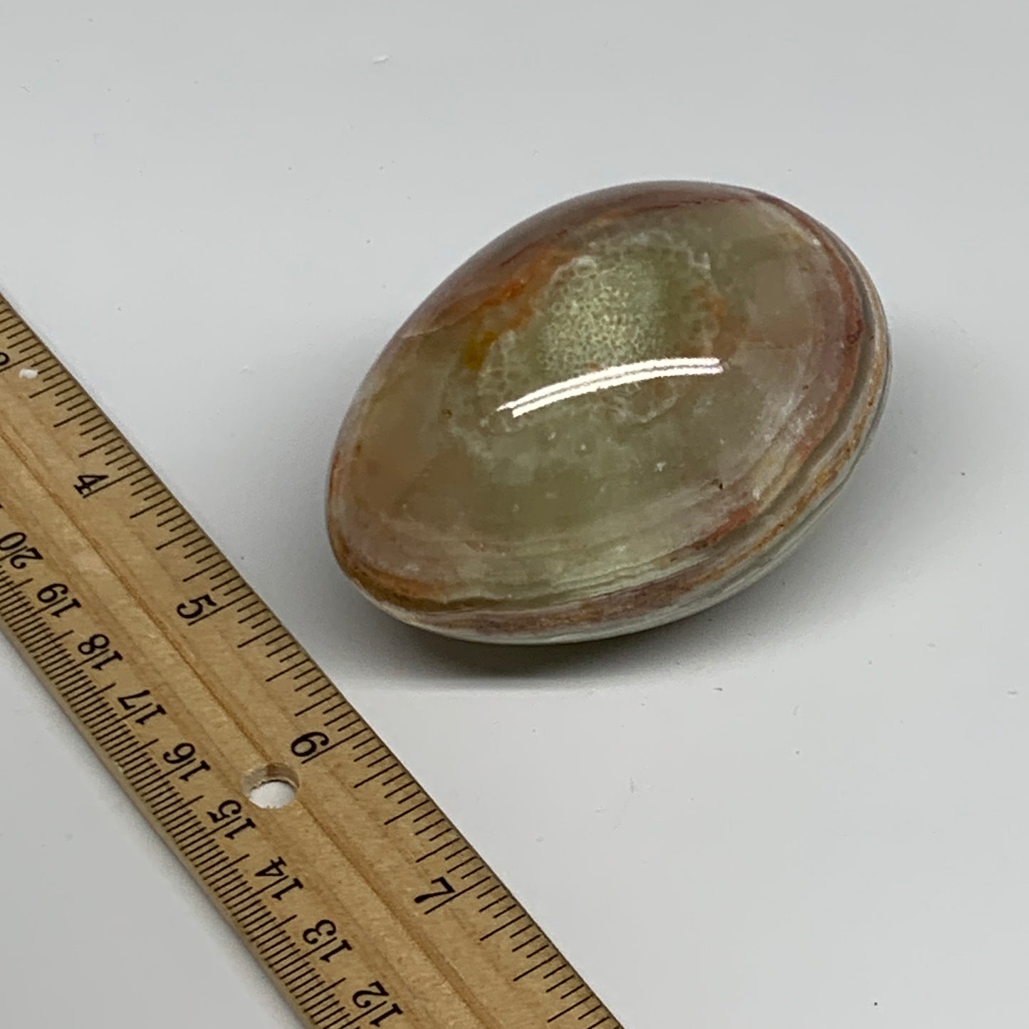 239.9g, 2.7"x2" Natural Green Onyx Egg Gemstone Mineral, from Pakistan, B32043