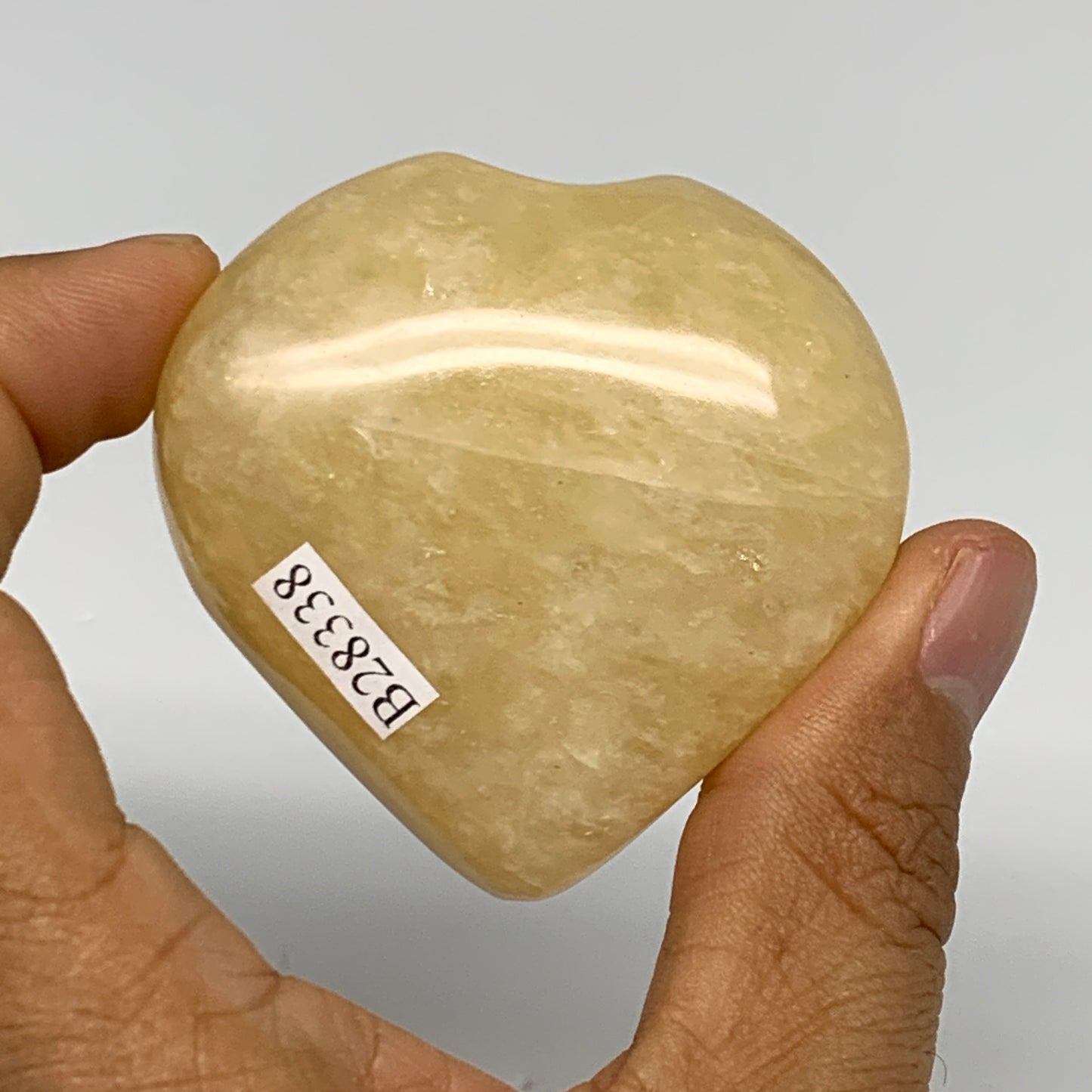 95.4g,2.1"x2.2"x0.9" Natural Yellow Aventurine Heart Crystal Stone @India, B2833