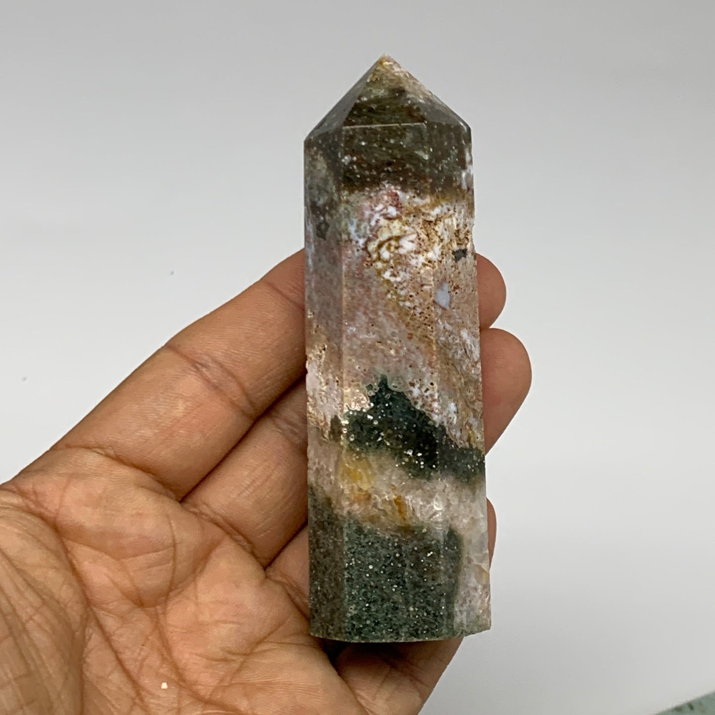 2.2 lbs, 2.8" - 3.9", 12pcs, Natural Ocean Jasper Towers, Obelisks, B29086