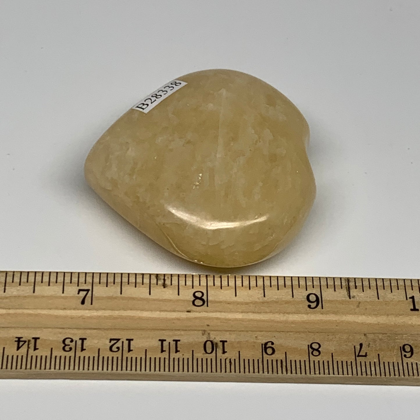 95.4g,2.1"x2.2"x0.9" Natural Yellow Aventurine Heart Crystal Stone @India, B2833