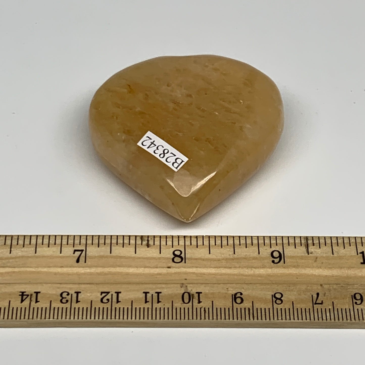 88.7g,2.1"x2.1"x0.8" Natural Yellow Aventurine Heart Crystal Stone @India, B2834