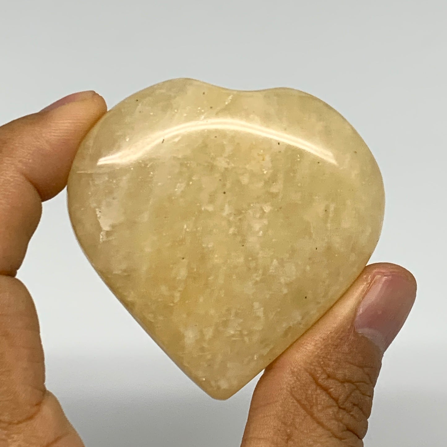 91.3g,2.1"x2.2"x0.8" Natural Yellow Aventurine Heart Crystal Stone @India, B2834