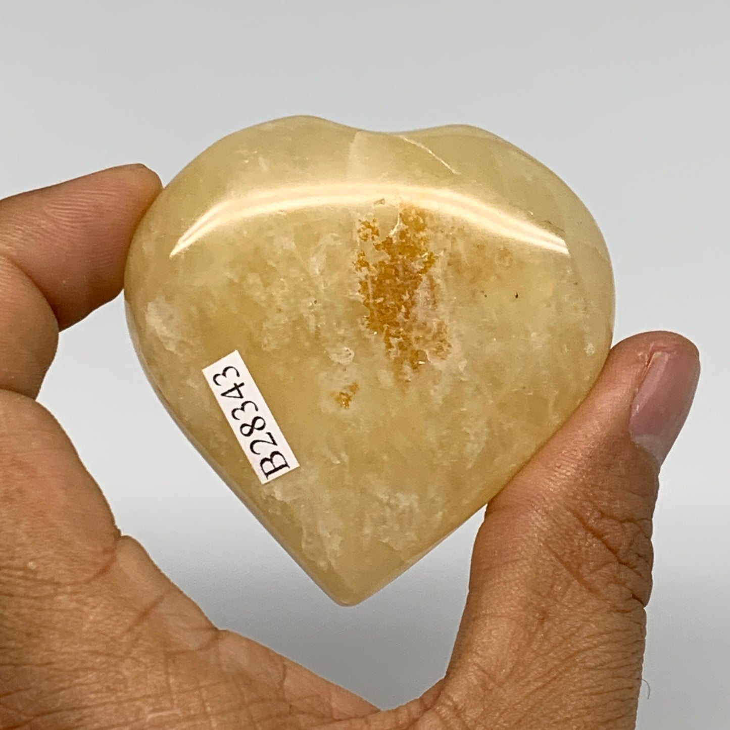 91.3g,2.1"x2.2"x0.8" Natural Yellow Aventurine Heart Crystal Stone @India, B2834