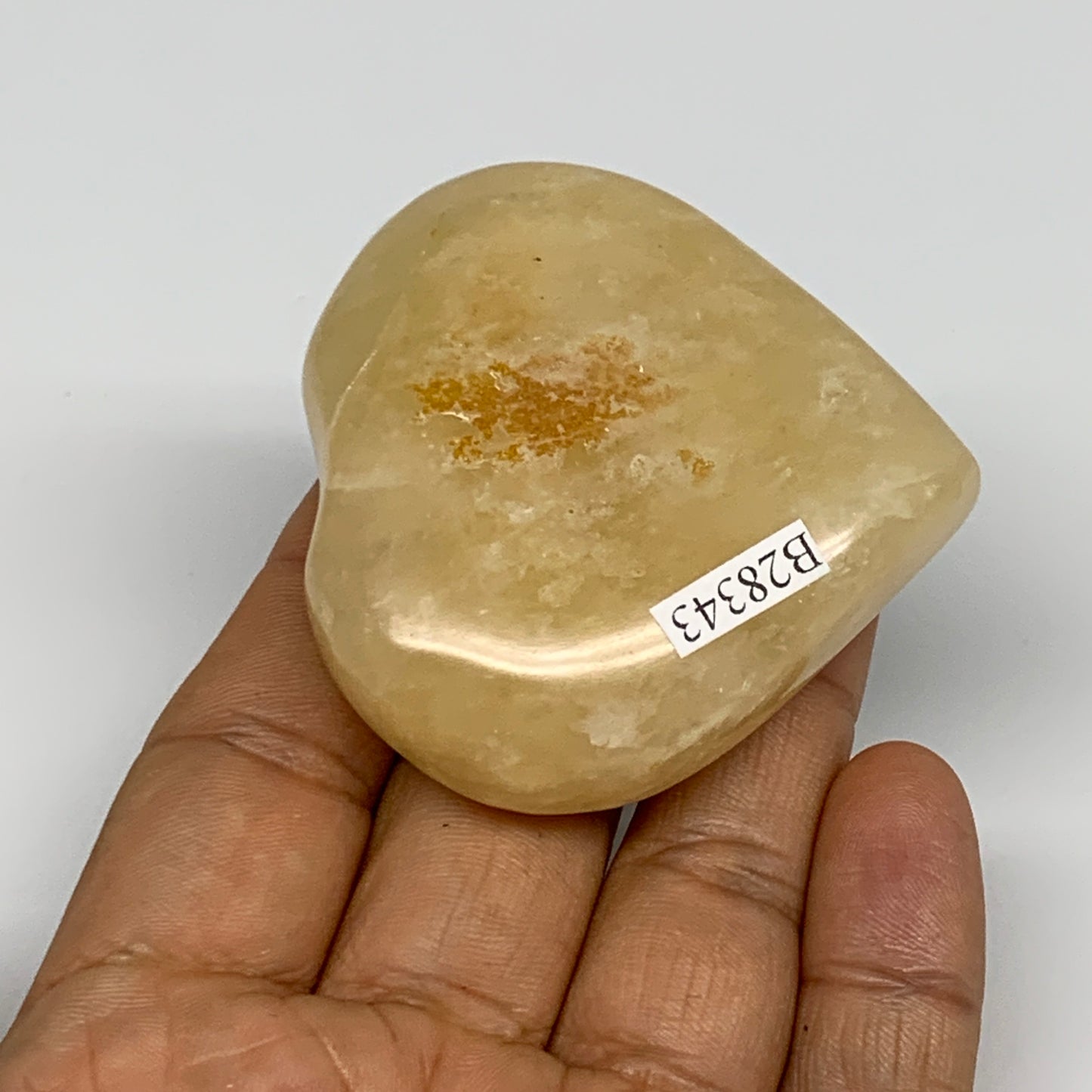 91.3g,2.1"x2.2"x0.8" Natural Yellow Aventurine Heart Crystal Stone @India, B2834