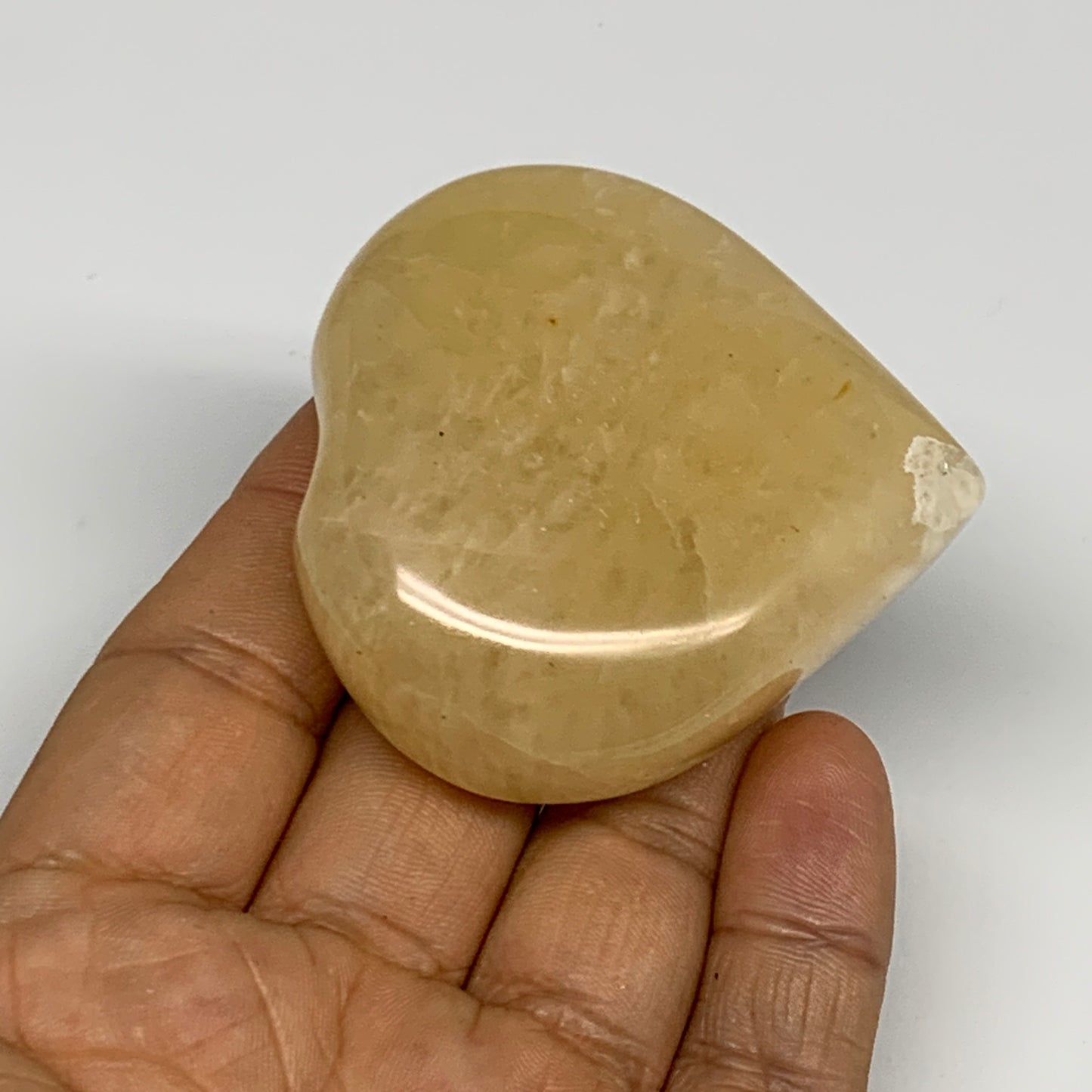 102.1g,2.2"x2.2"x0.8" Natural Yellow Aventurine Heart Crystal Stone @India, B283