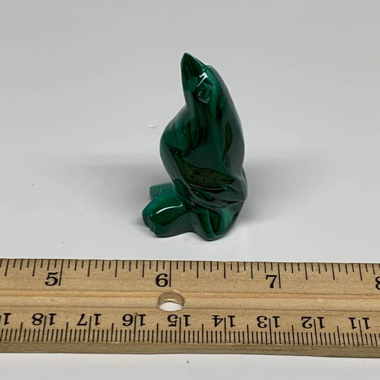 35.5g, 1.8"x0.9"x0.7" Natural Solid Malachite Penguin Figurine @Congo, B32727