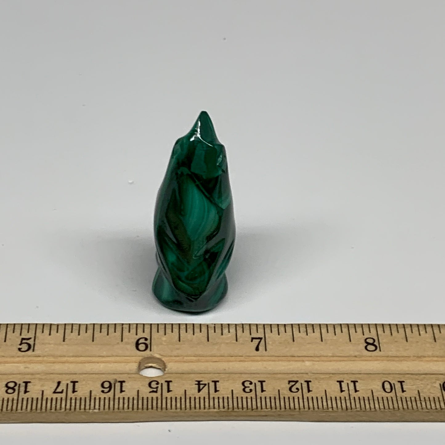 35.5g, 1.8"x0.9"x0.7" Natural Solid Malachite Penguin Figurine @Congo, B32727
