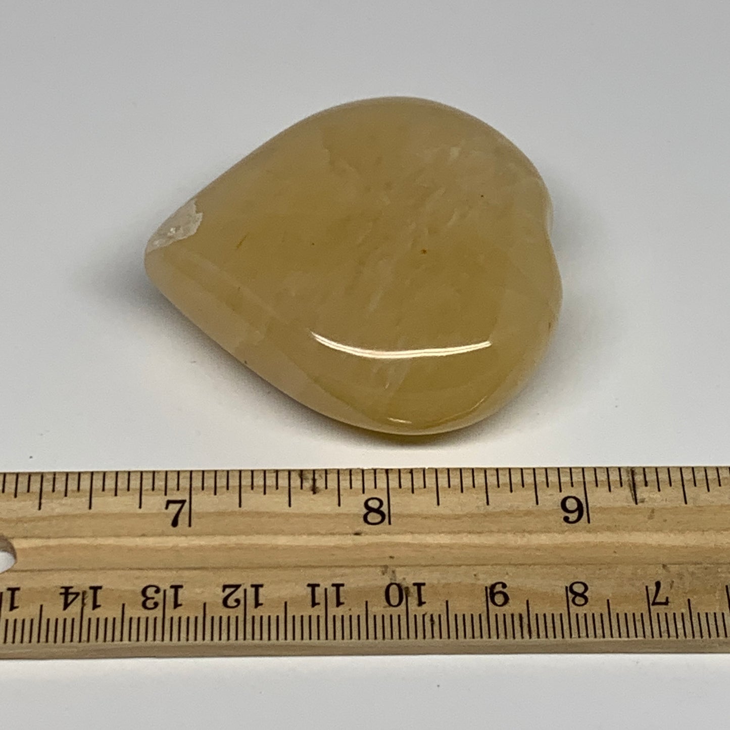 102.1g,2.2"x2.2"x0.8" Natural Yellow Aventurine Heart Crystal Stone @India, B283