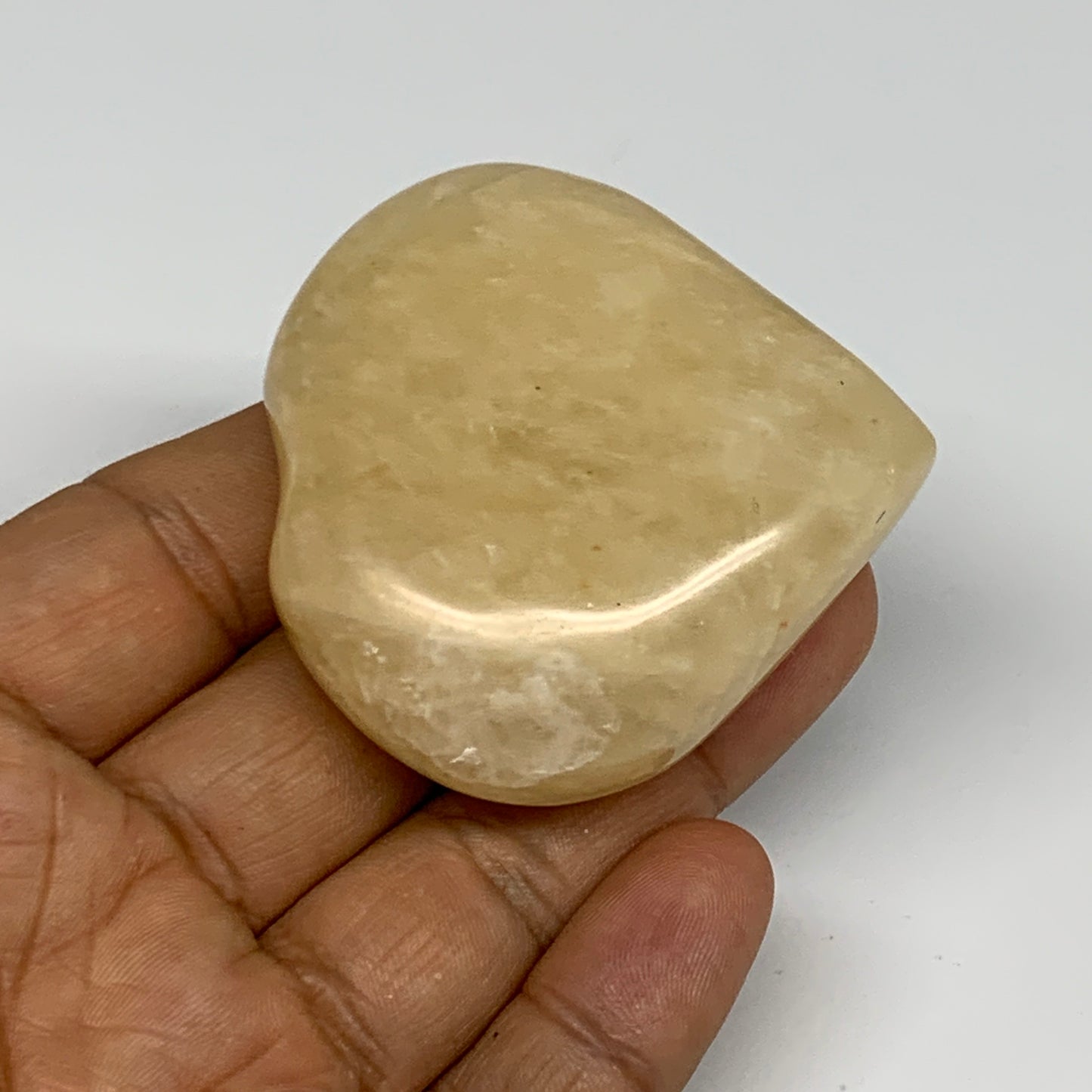 90.8g,2.1"x2.1"x0.8" Natural Yellow Aventurine Heart Crystal Stone @India, B2834