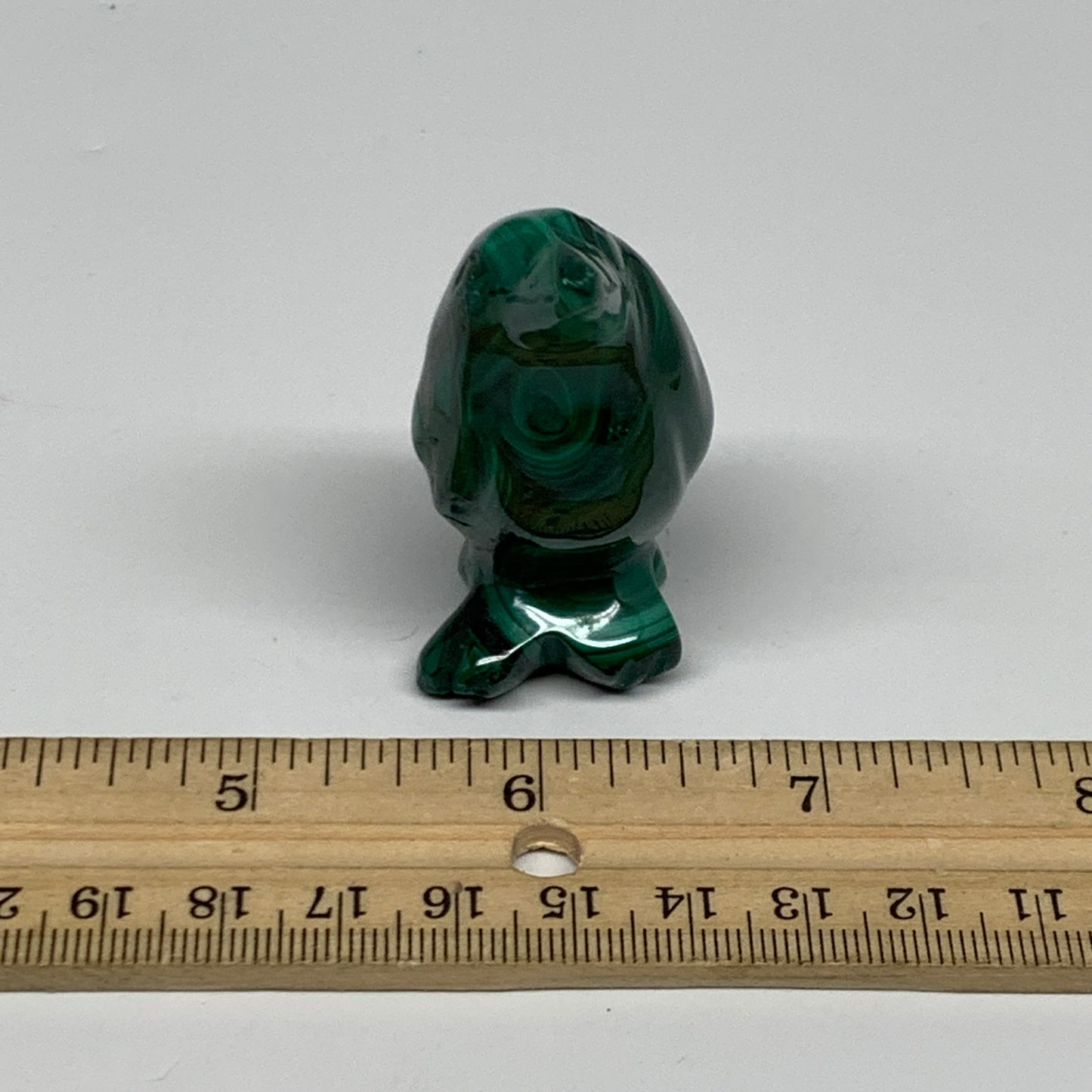 72.9g, 2"x1"x1" Natural Solid Malachite Penguin Figurine @Congo, B32730