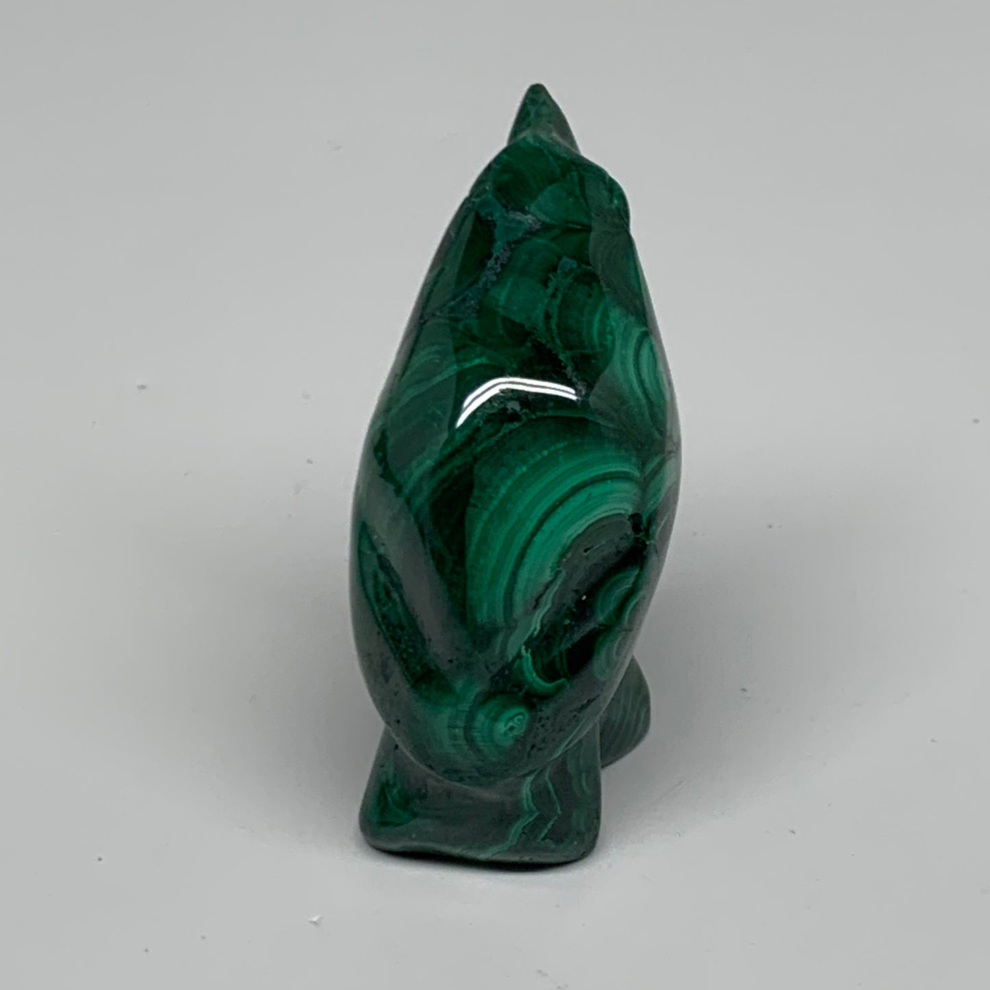 84.5g, 2"x1.1"x1" Natural Solid Malachite Penguin Figurine @Congo, B32731