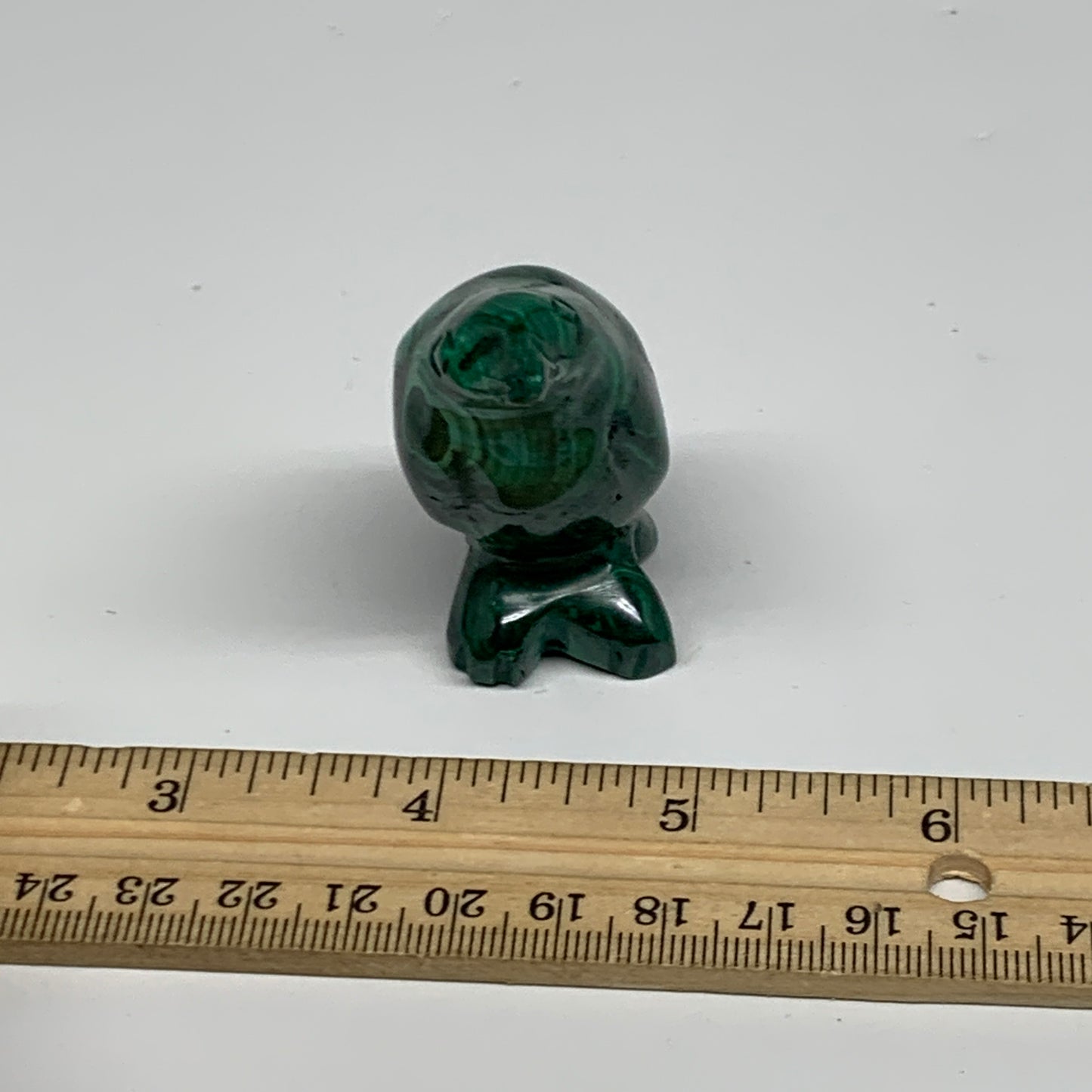 84.5g, 2"x1.1"x1" Natural Solid Malachite Penguin Figurine @Congo, B32731