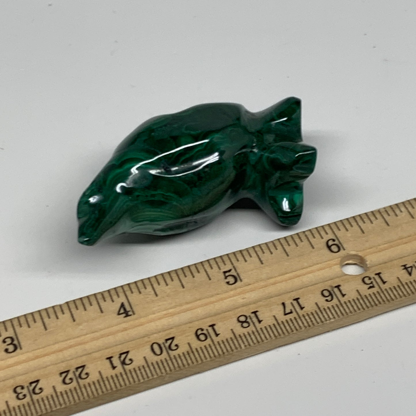 84.5g, 2"x1.1"x1" Natural Solid Malachite Penguin Figurine @Congo, B32731