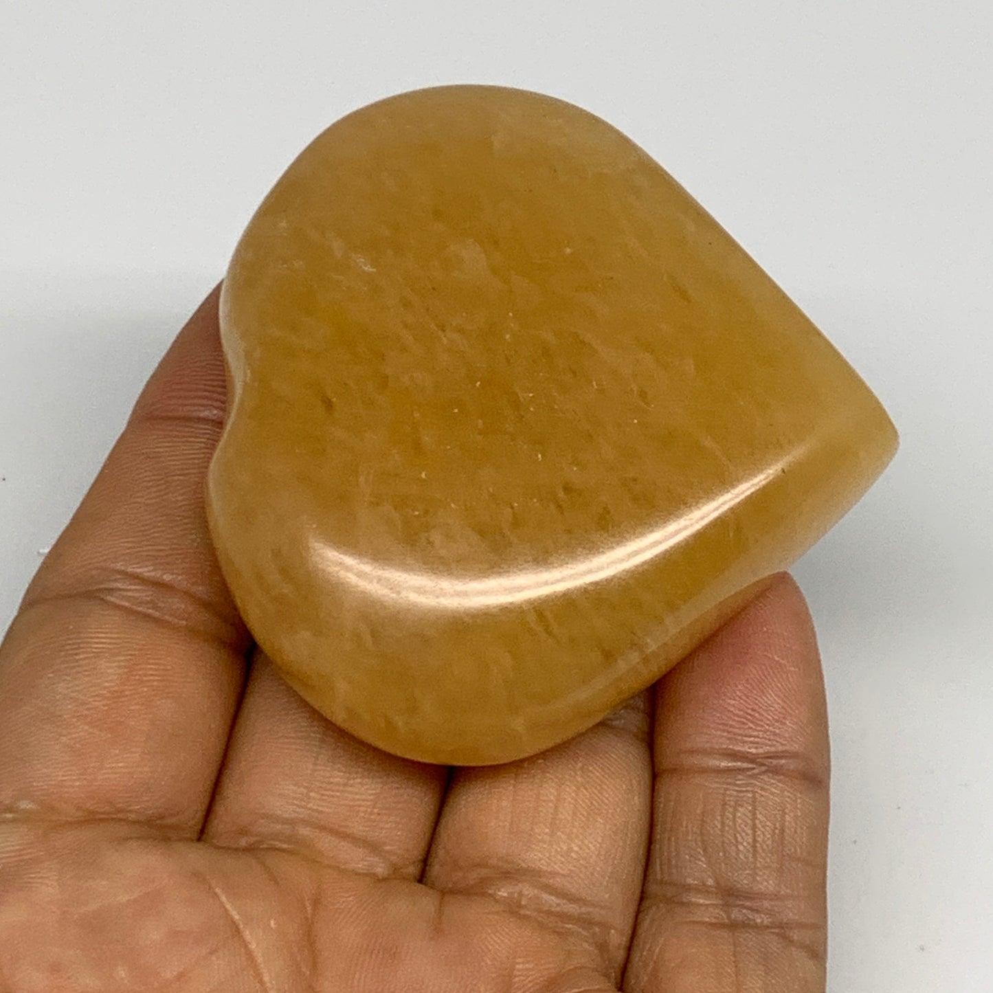 111.2g,2.3"x2.3"x0.8" Natural Yellow Aventurine Heart Crystal Stone @India, B283