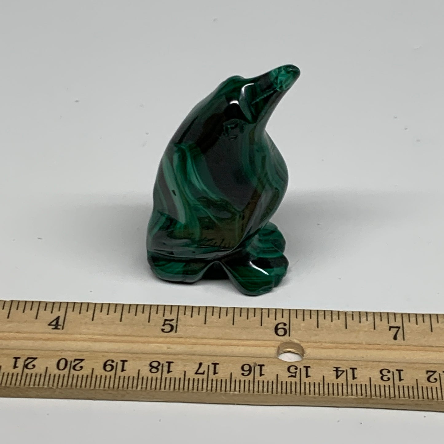 81.7g, 2.4"x1.2"x0.9" Natural Solid Malachite Penguin Figurine @Congo, B32732