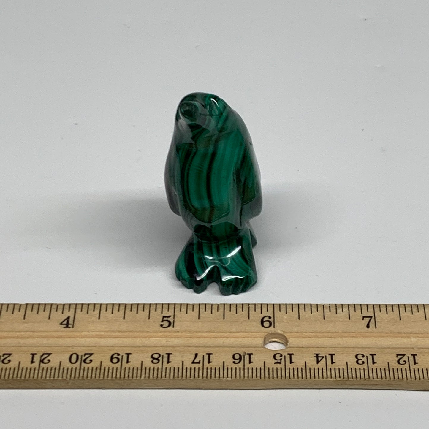 81.7g, 2.4"x1.2"x0.9" Natural Solid Malachite Penguin Figurine @Congo, B32732