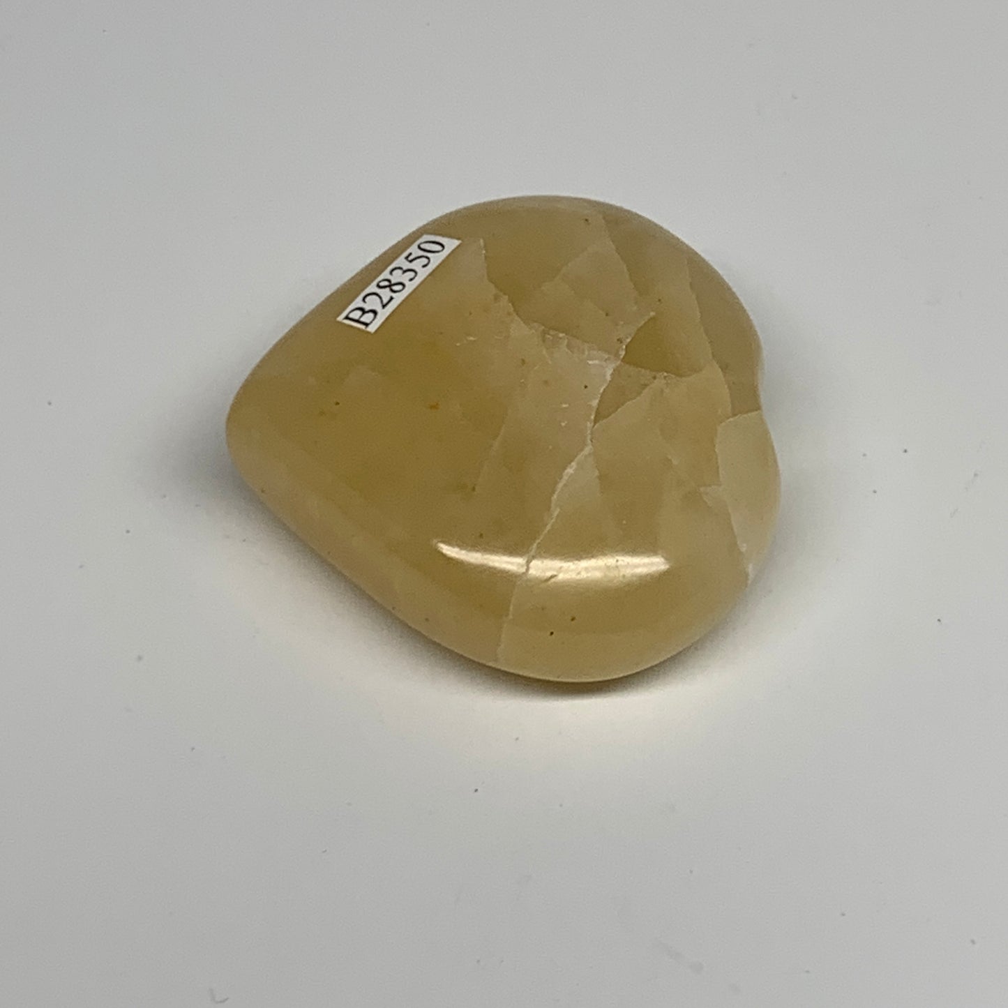 83.2g,2"x2.1"x0.8" Natural Yellow Aventurine Heart Crystal Stone @India, B28350