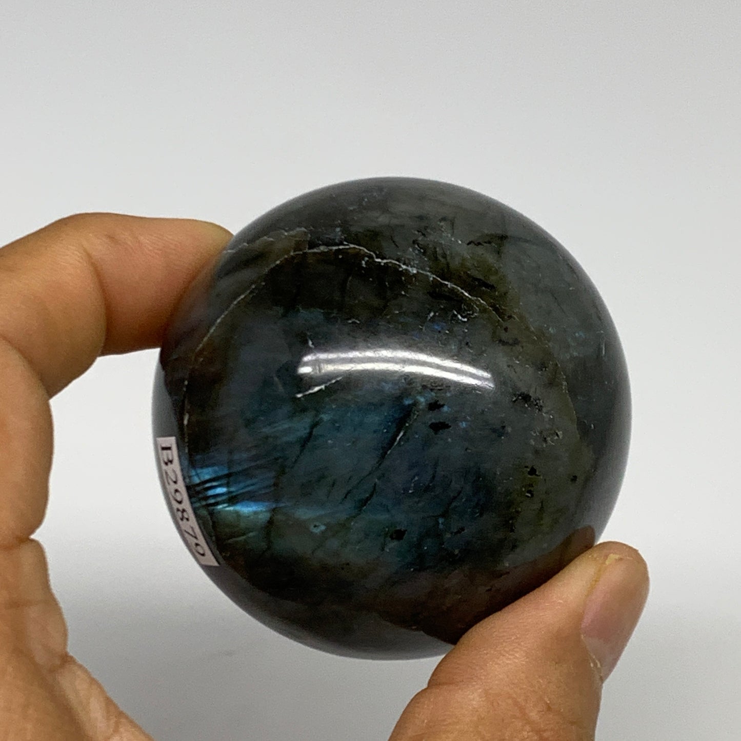 228.8g, 2.2"(55mm), Labradorite Sphere Gemstone,Crystal @Madagascar, B29879