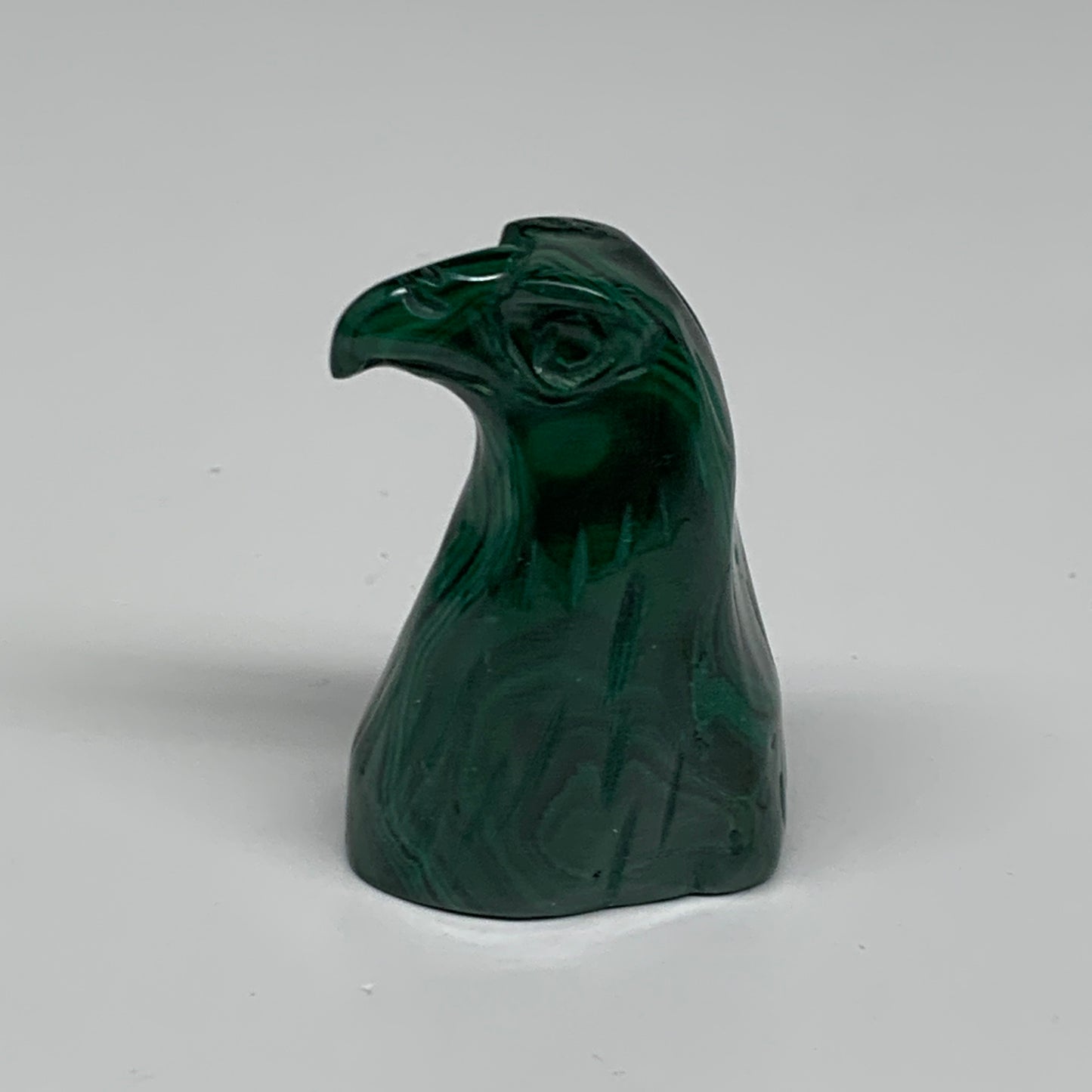 110g, 2.2"x1.4"x0.9" Natural Solid Malachite Eagle/Falcon Figurine @Congo, B3273