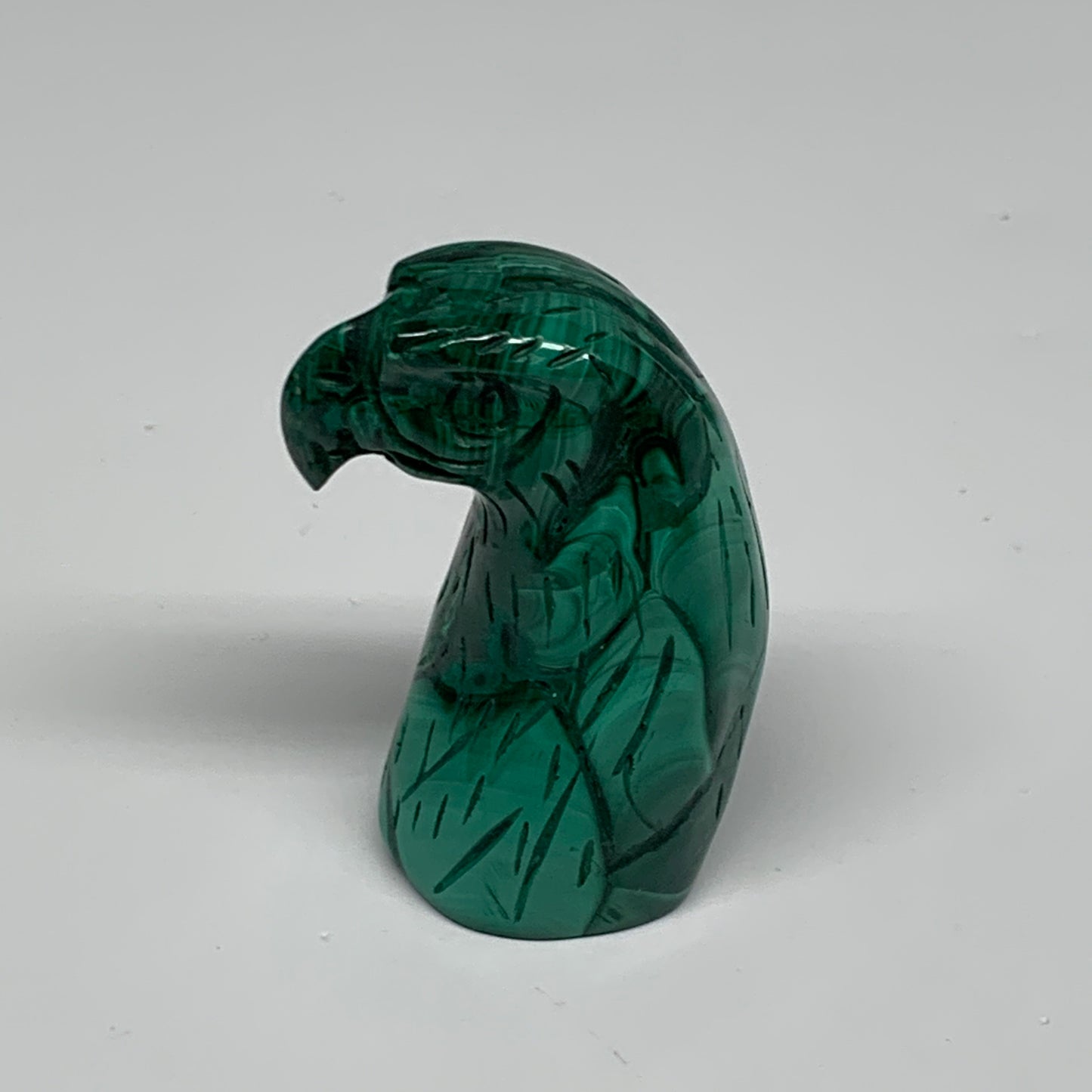 121.5g, 2.2"x1"x1.2" Natural Solid Malachite Eagle/Falcon Figurine @Congo, B3273