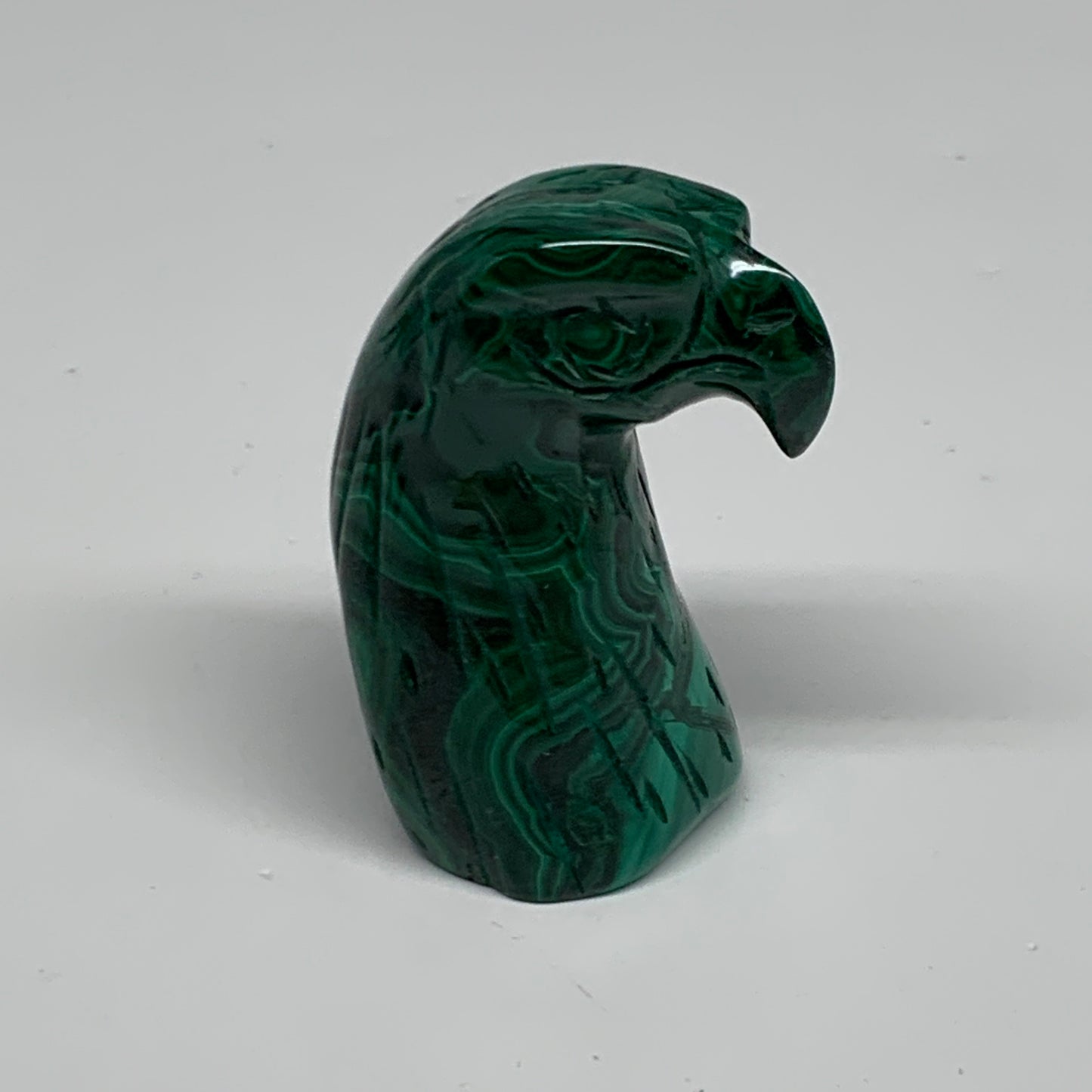 121.5g, 2.2"x1"x1.2" Natural Solid Malachite Eagle/Falcon Figurine @Congo, B3273