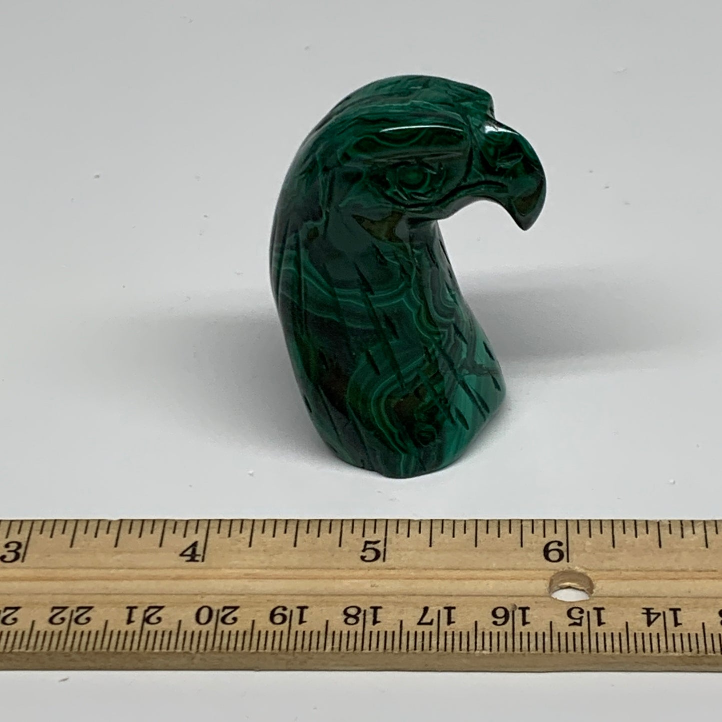 121.5g, 2.2"x1"x1.2" Natural Solid Malachite Eagle/Falcon Figurine @Congo, B3273
