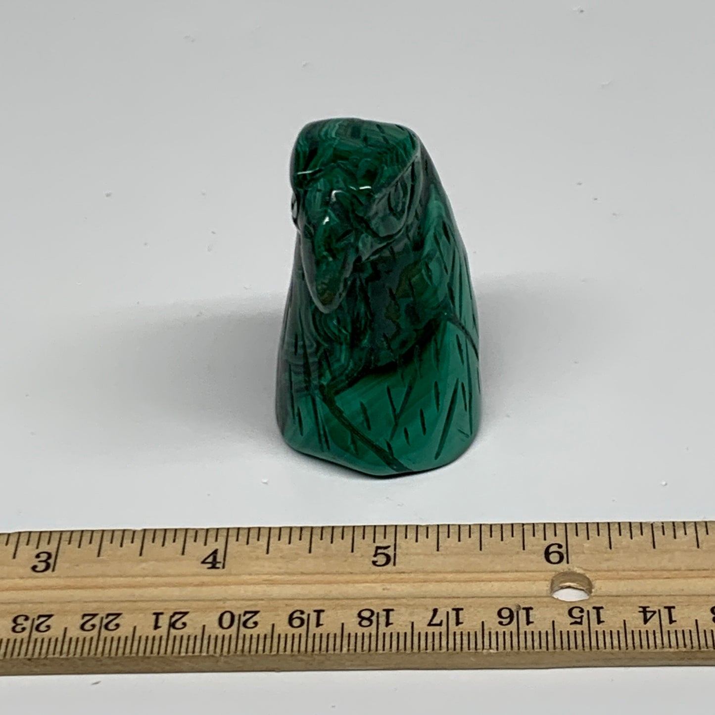 121.5g, 2.2"x1"x1.2" Natural Solid Malachite Eagle/Falcon Figurine @Congo, B3273