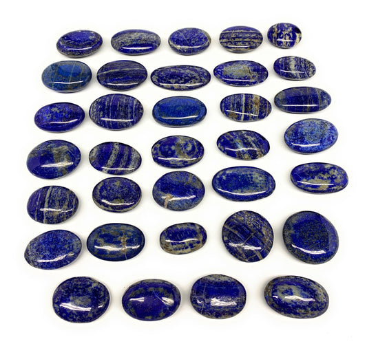 2.2 lb, 1.3"-2.2", 34 pcs, Lapis Lazuli Palm-Stone Polished @Afghanistan, B26376