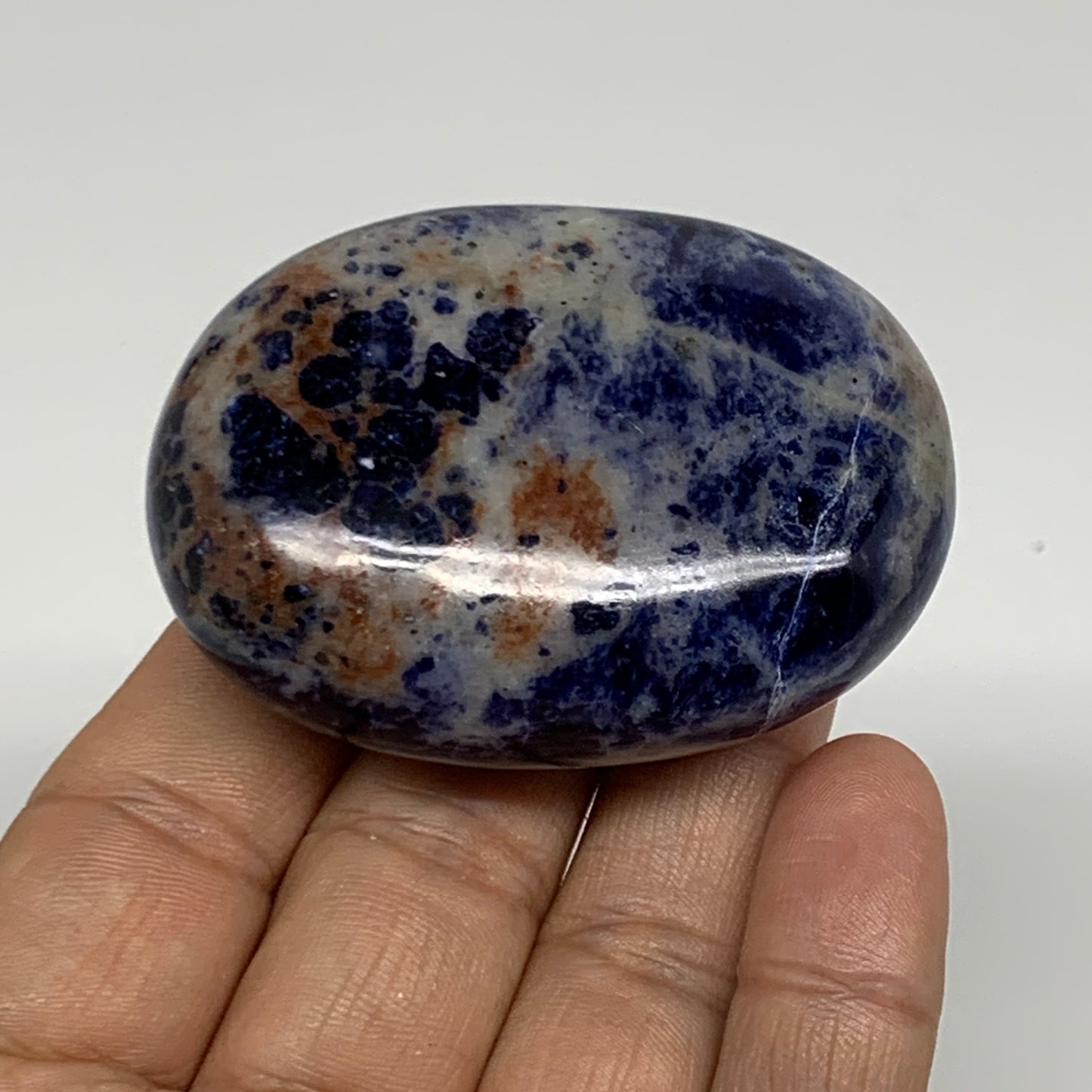 91.5g, 2.3"x1.7"x0.9", Sodalite Palm-Stone Crystal Polished Handmade, B34835