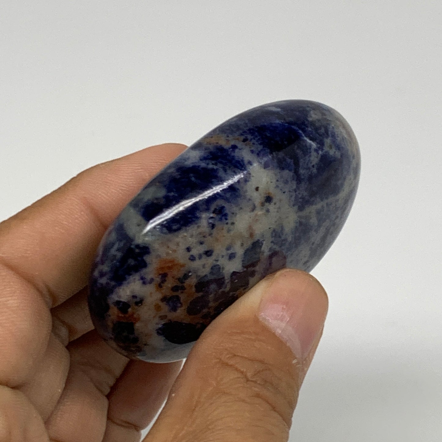 91.5g, 2.3"x1.7"x0.9", Sodalite Palm-Stone Crystal Polished Handmade, B34835