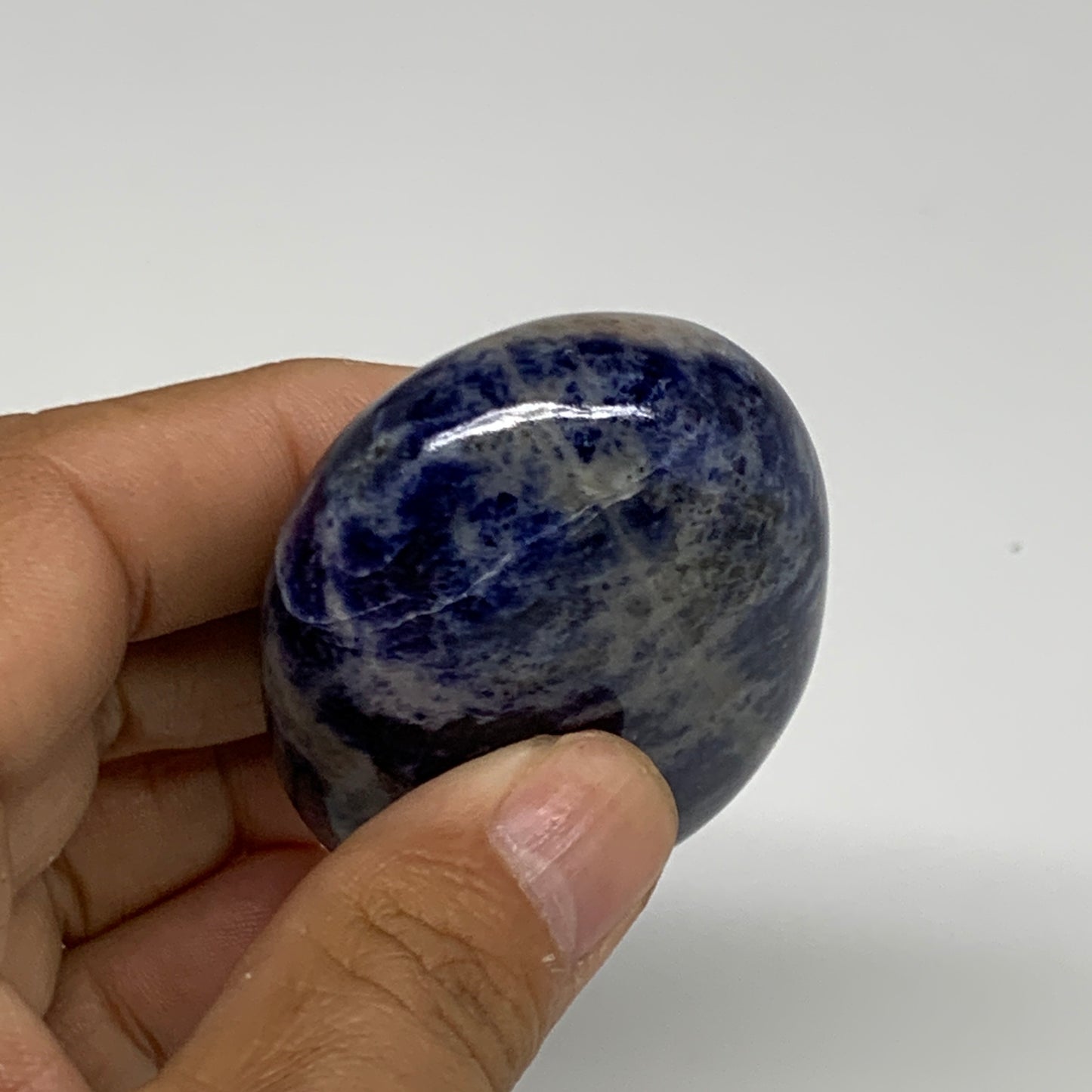 91.5g, 2.3"x1.7"x0.9", Sodalite Palm-Stone Crystal Polished Handmade, B34835