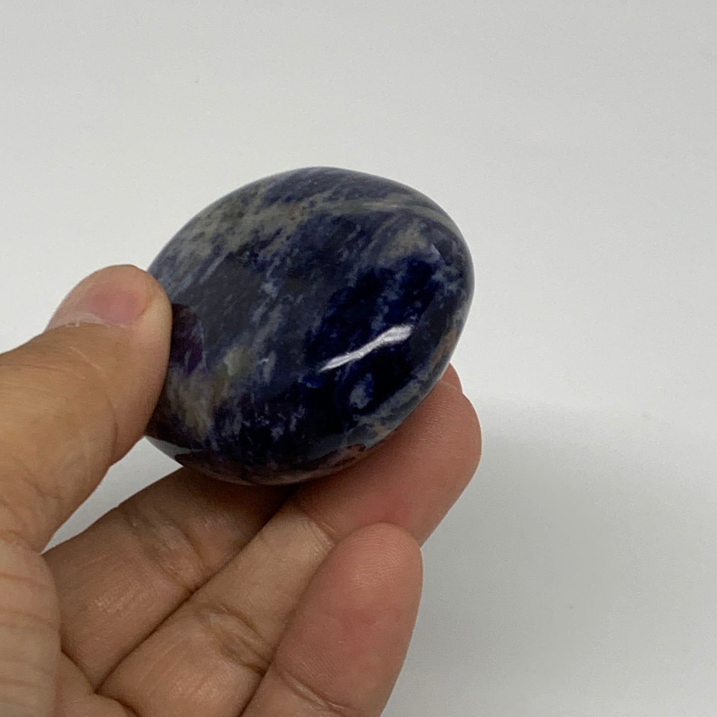 91.5g, 2.3"x1.7"x0.9", Sodalite Palm-Stone Crystal Polished Handmade, B34835