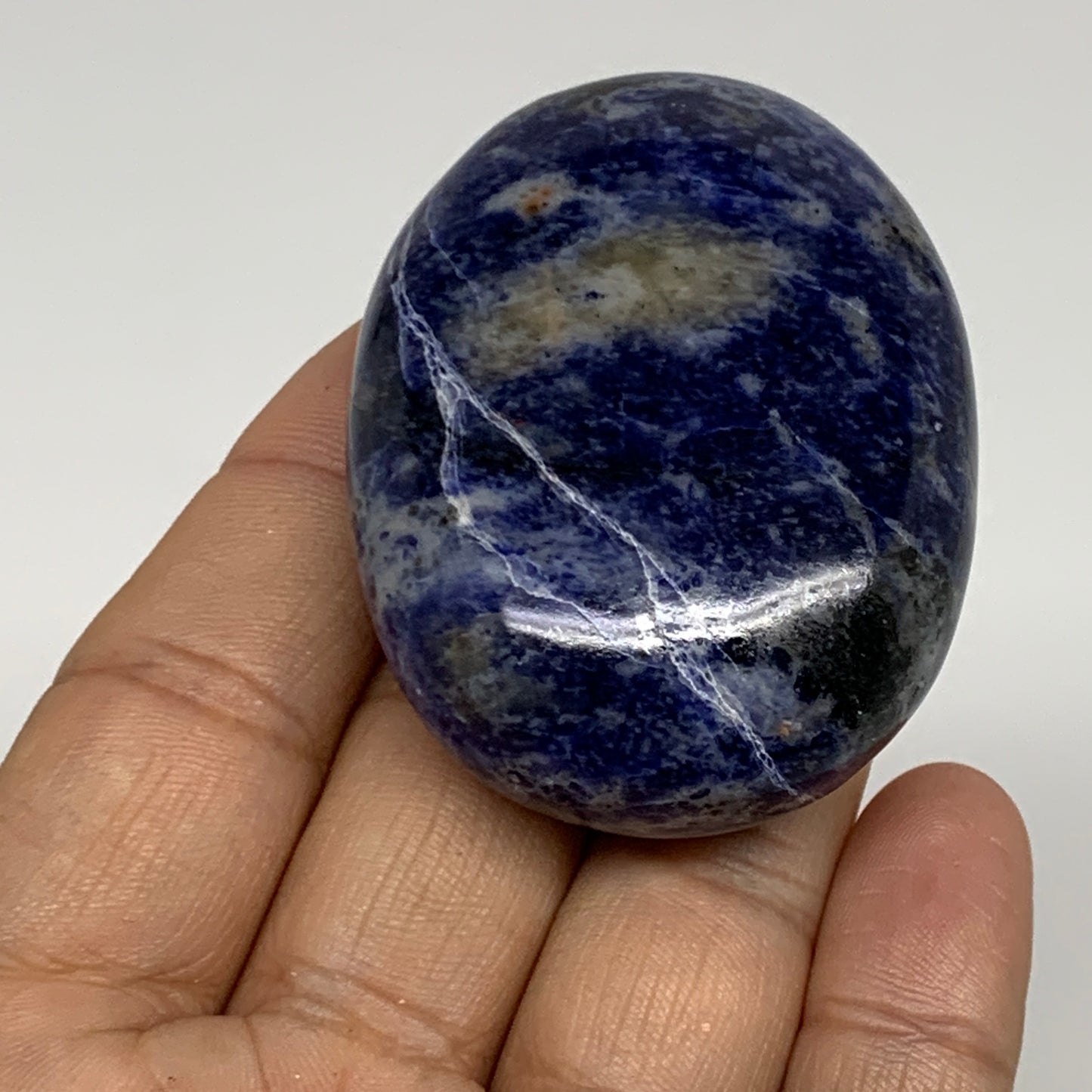 78.2g, 2.2"x1.7"x0.8", Sodalite Palm-Stone Crystal Polished Handmade, B34839