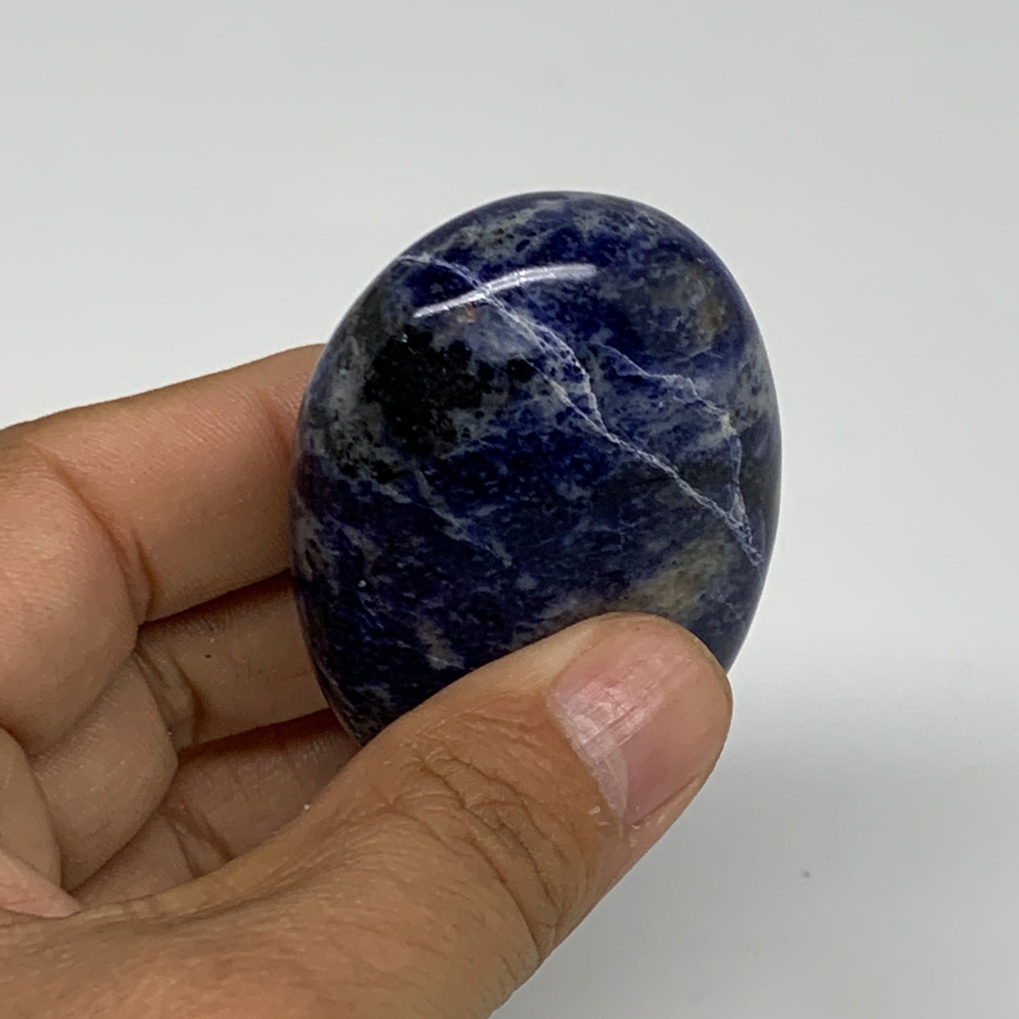 78.2g, 2.2"x1.7"x0.8", Sodalite Palm-Stone Crystal Polished Handmade, B34839