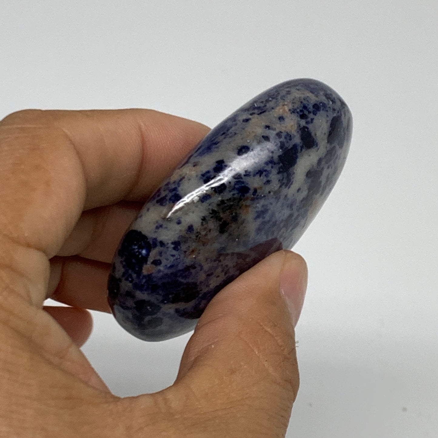 85.1g, 2.3"x1.7"x0.8", Sodalite Palm-Stone Crystal Polished Handmade, B34843