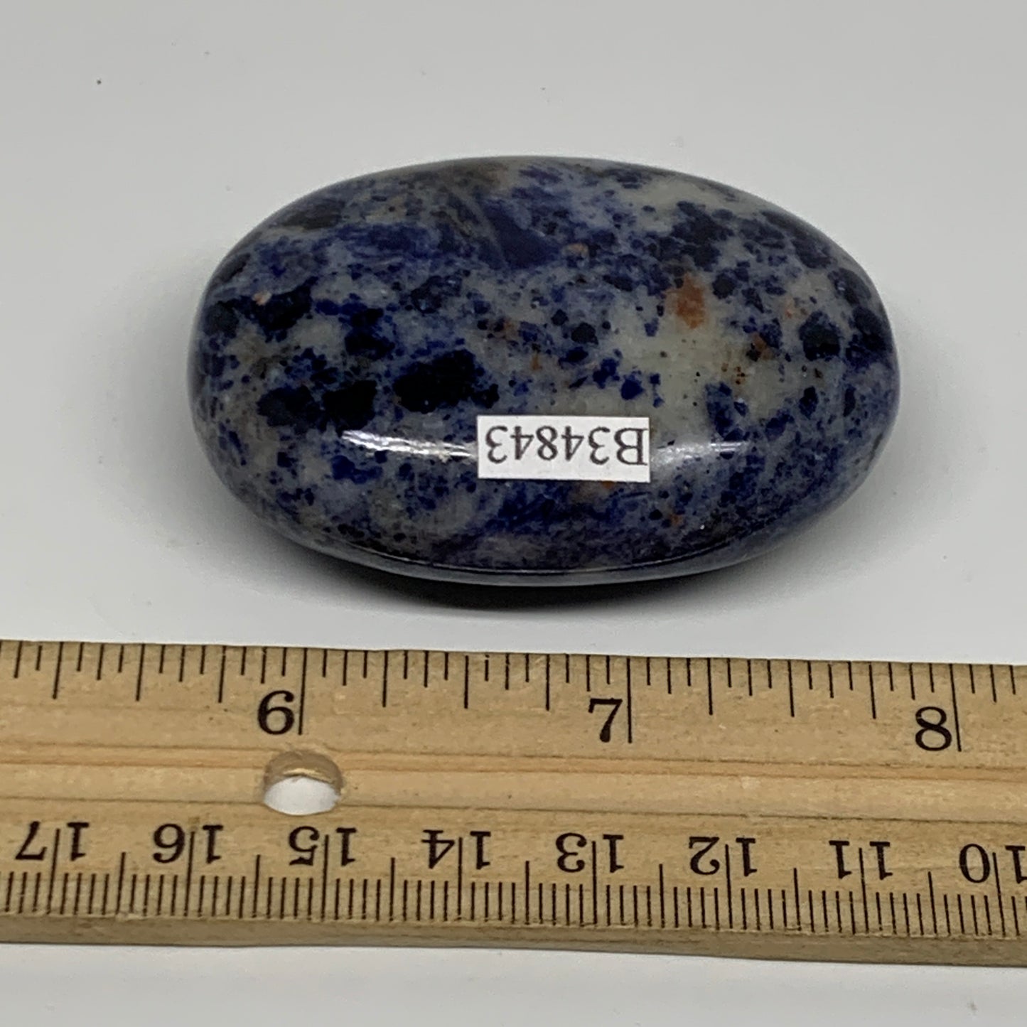 85.1g, 2.3"x1.7"x0.8", Sodalite Palm-Stone Crystal Polished Handmade, B34843