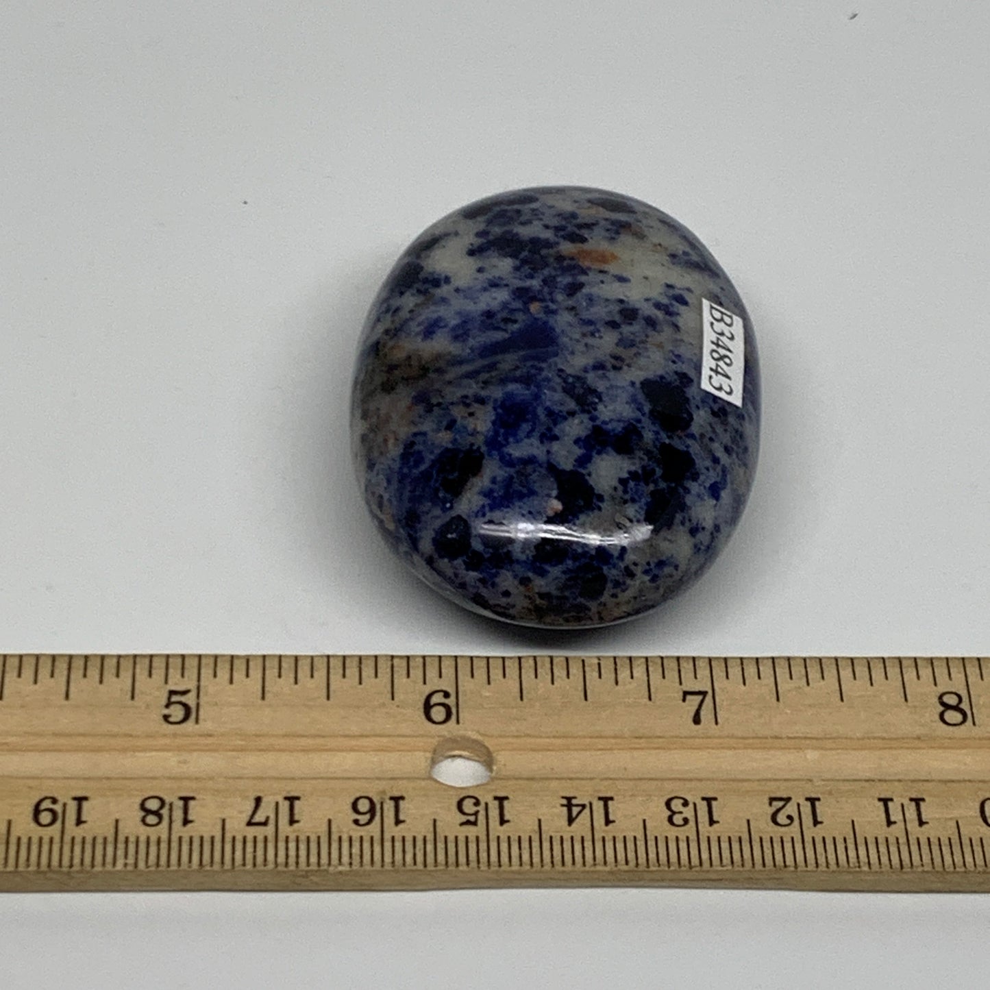 85.1g, 2.3"x1.7"x0.8", Sodalite Palm-Stone Crystal Polished Handmade, B34843