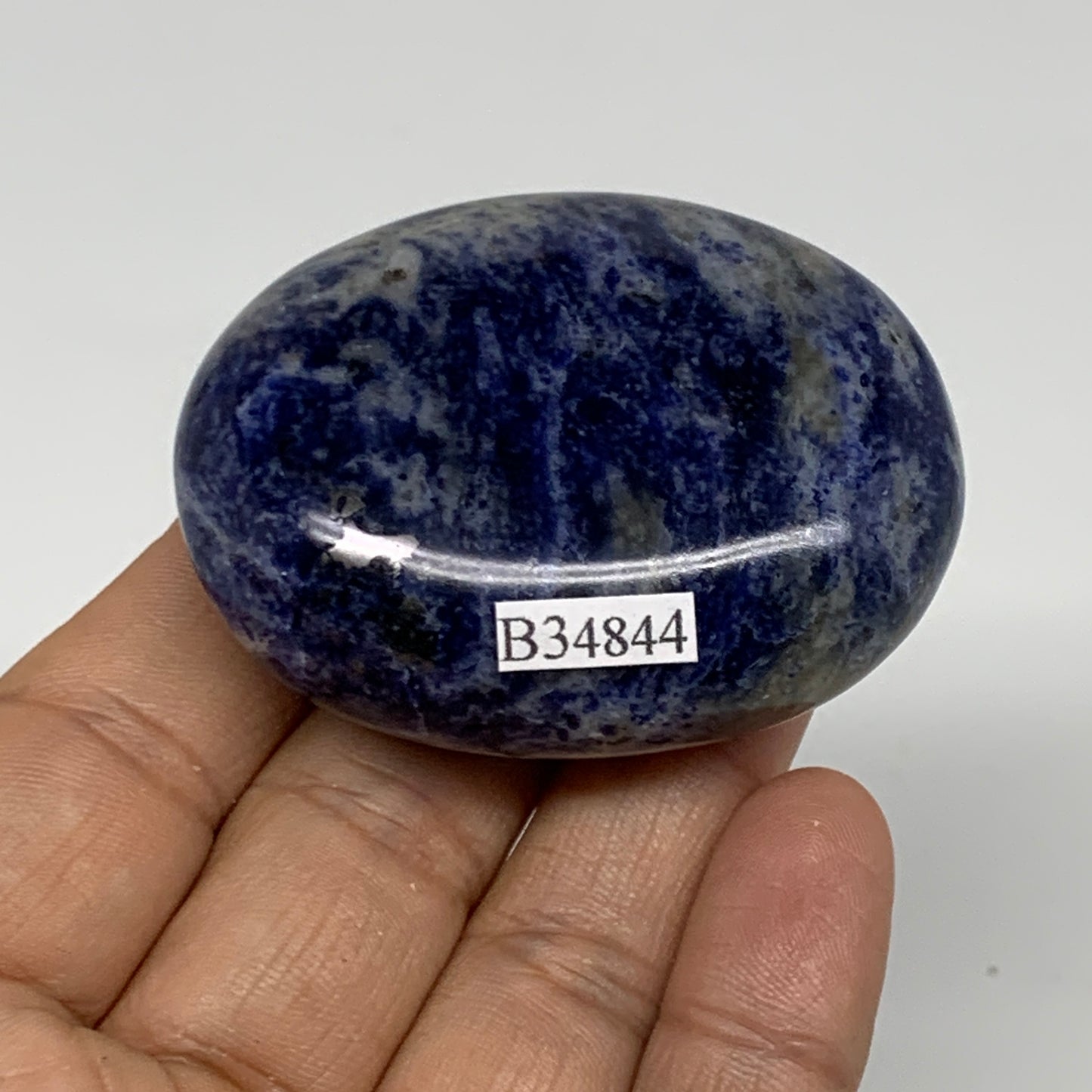 83.6g, 2.2"x1.7"x0.9", Sodalite Palm-Stone Crystal Polished Handmade, B34844