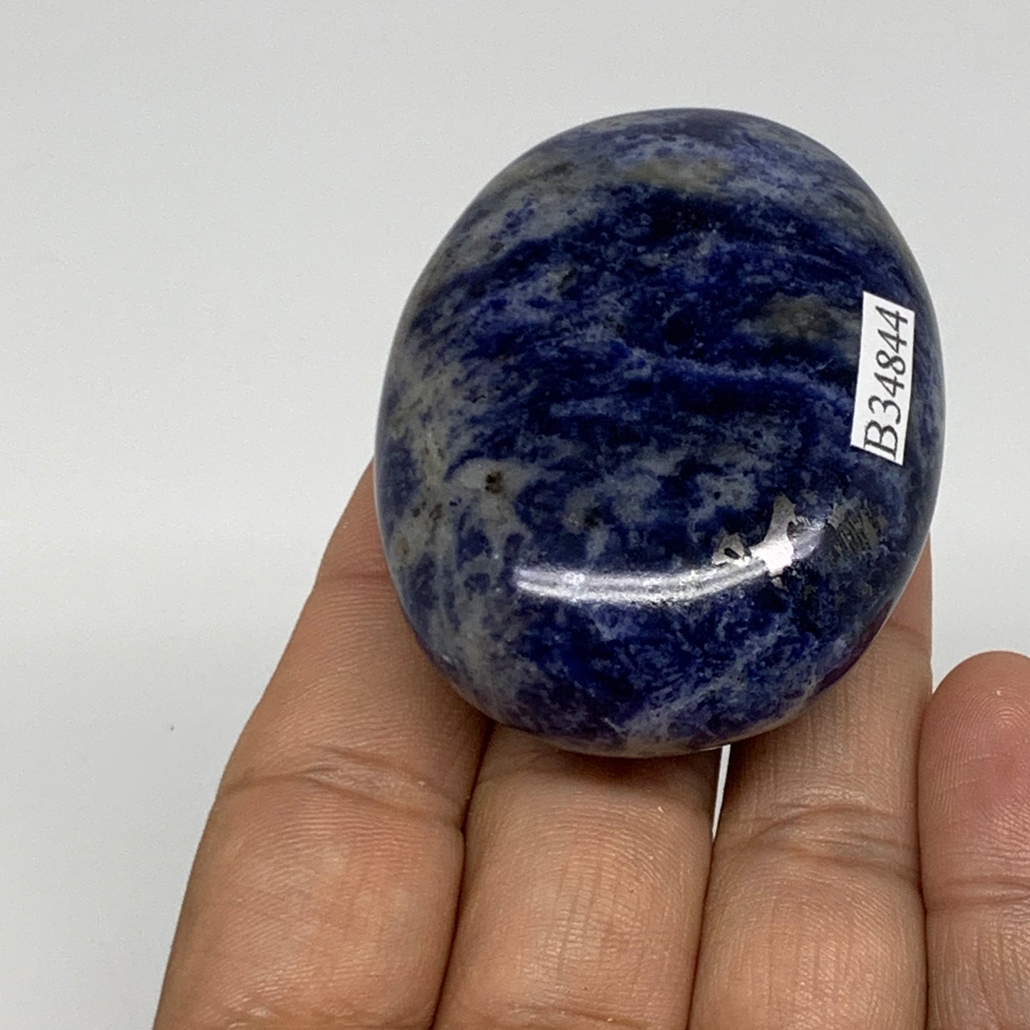 83.6g, 2.2"x1.7"x0.9", Sodalite Palm-Stone Crystal Polished Handmade, B34844